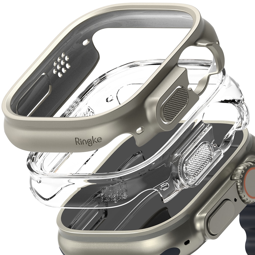 Funda Slim (2 piezas) Apple Watch Ultra Titanium Gray & Clear