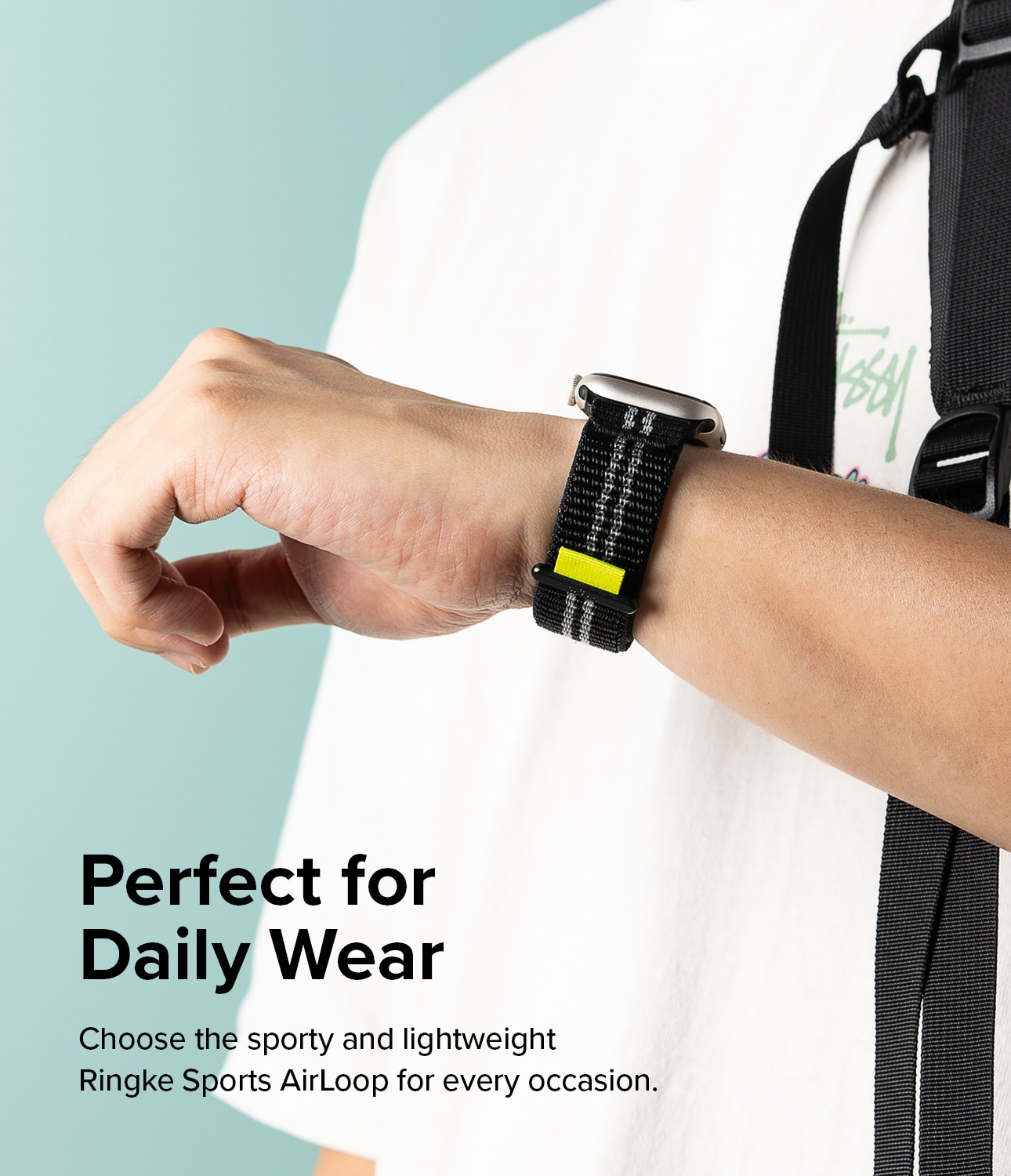 Sports Air Loop Band Apple Watch 45mm Series 9 Black