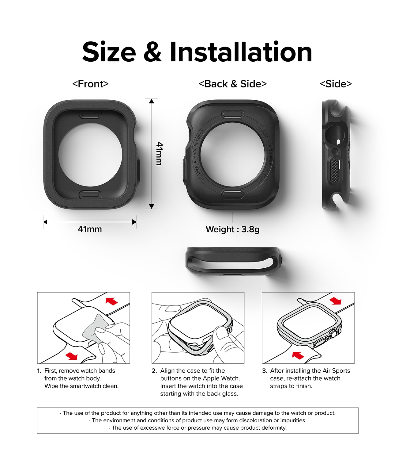 Funda Air Sports Apple Watch Series 8 41mm Black