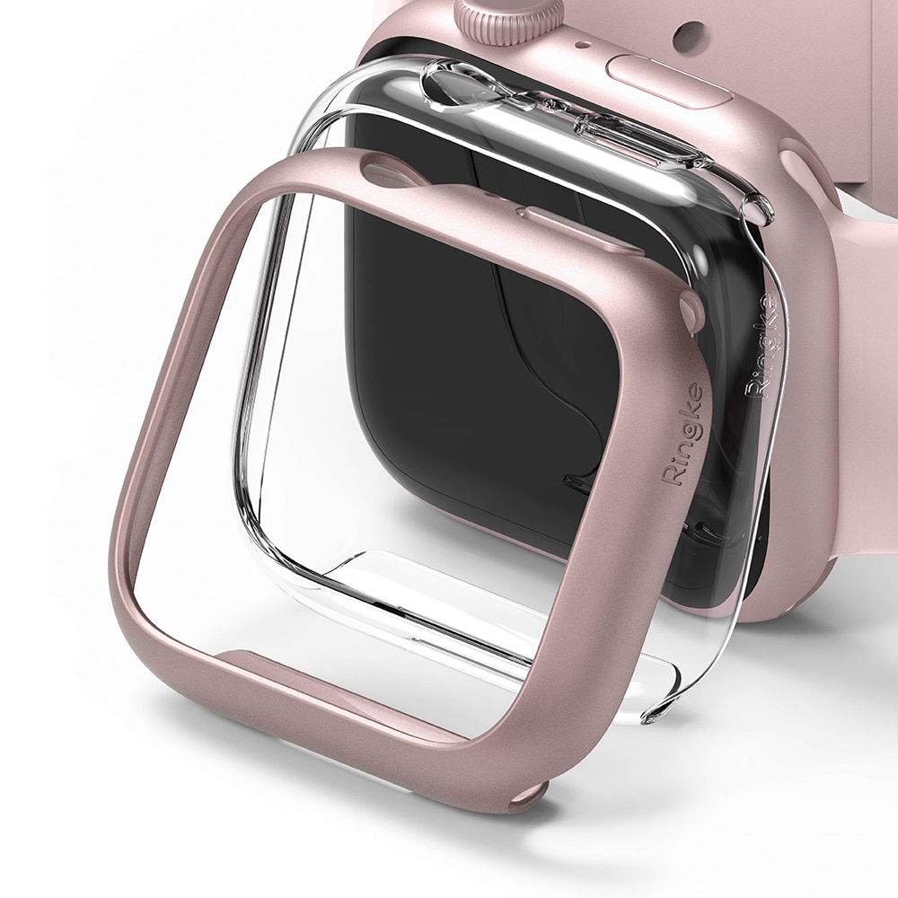 Funda Slim (2 piezas) Apple Watch 41mm Series 7 Pink & Clear