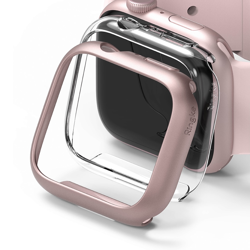 Funda Slim (2 piezas) Apple Watch 41mm Series 9 Pink & Clear