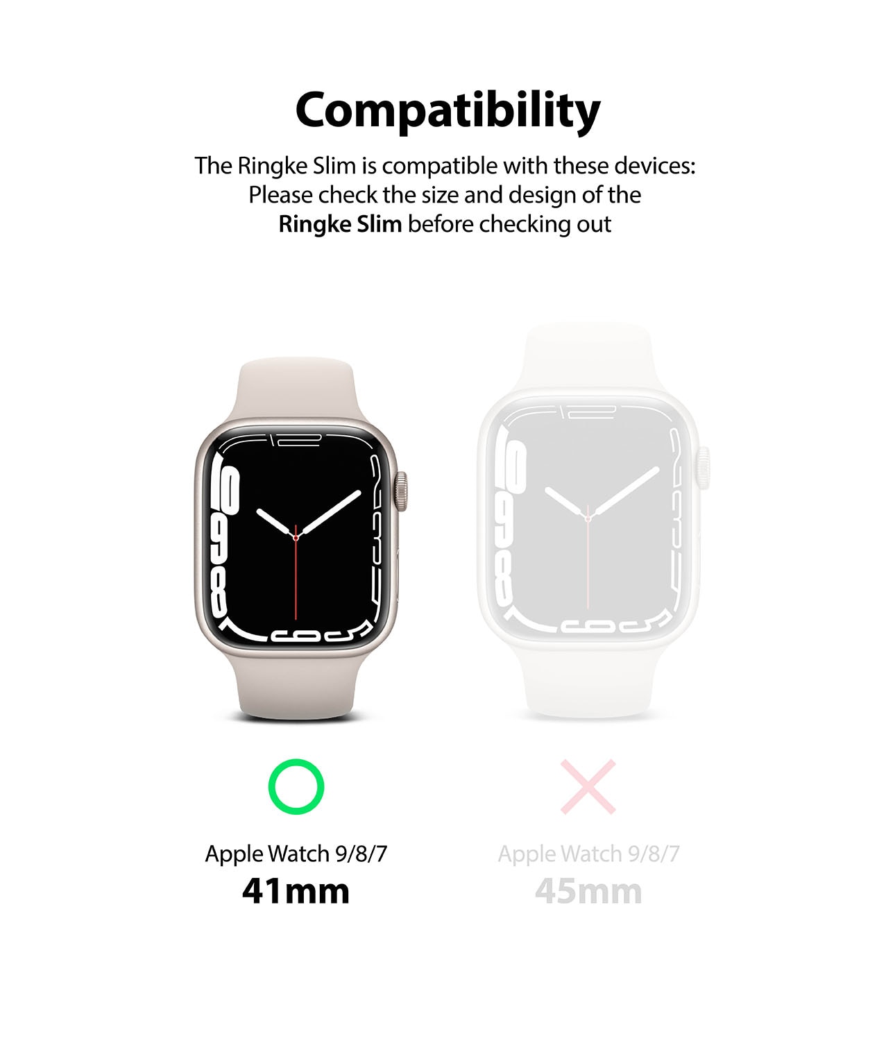 Funda Slim (2 piezas) Apple Watch 41mm Series 9 Pink & Clear