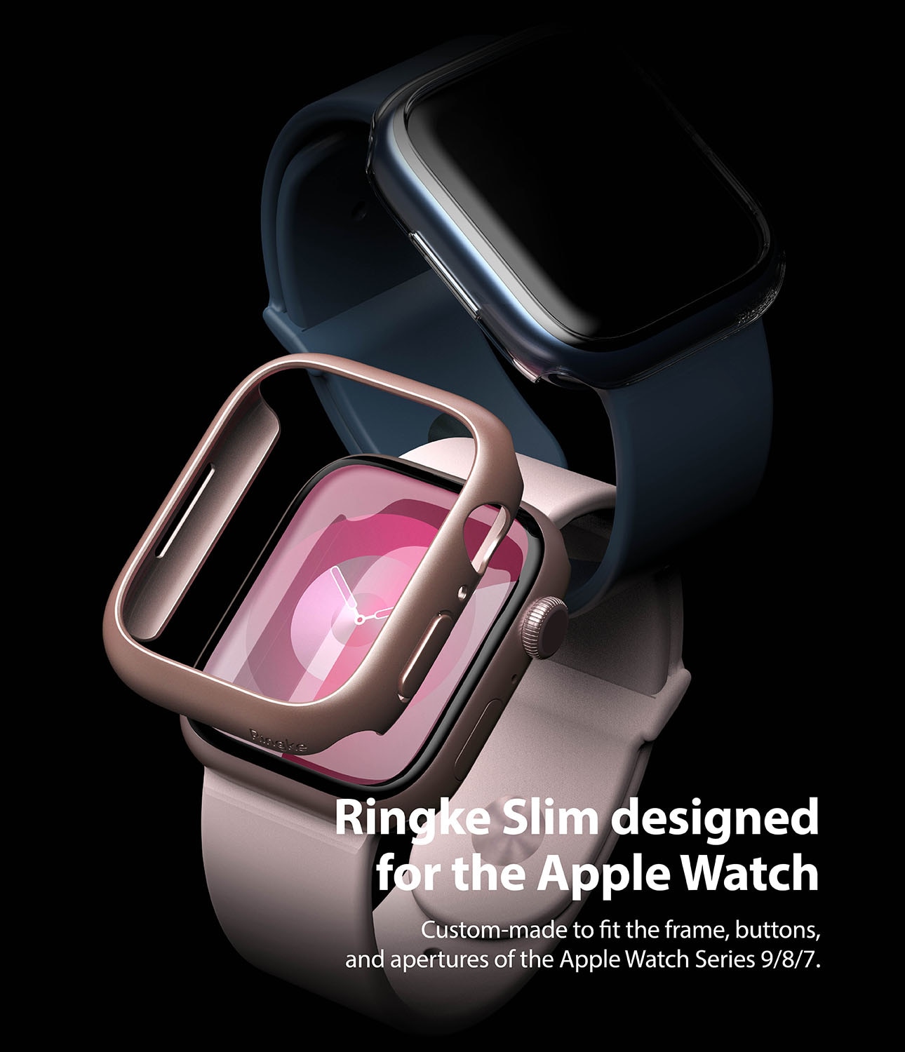 Funda Slim (2 piezas) Apple Watch 41mm Series 7 Pink & Clear