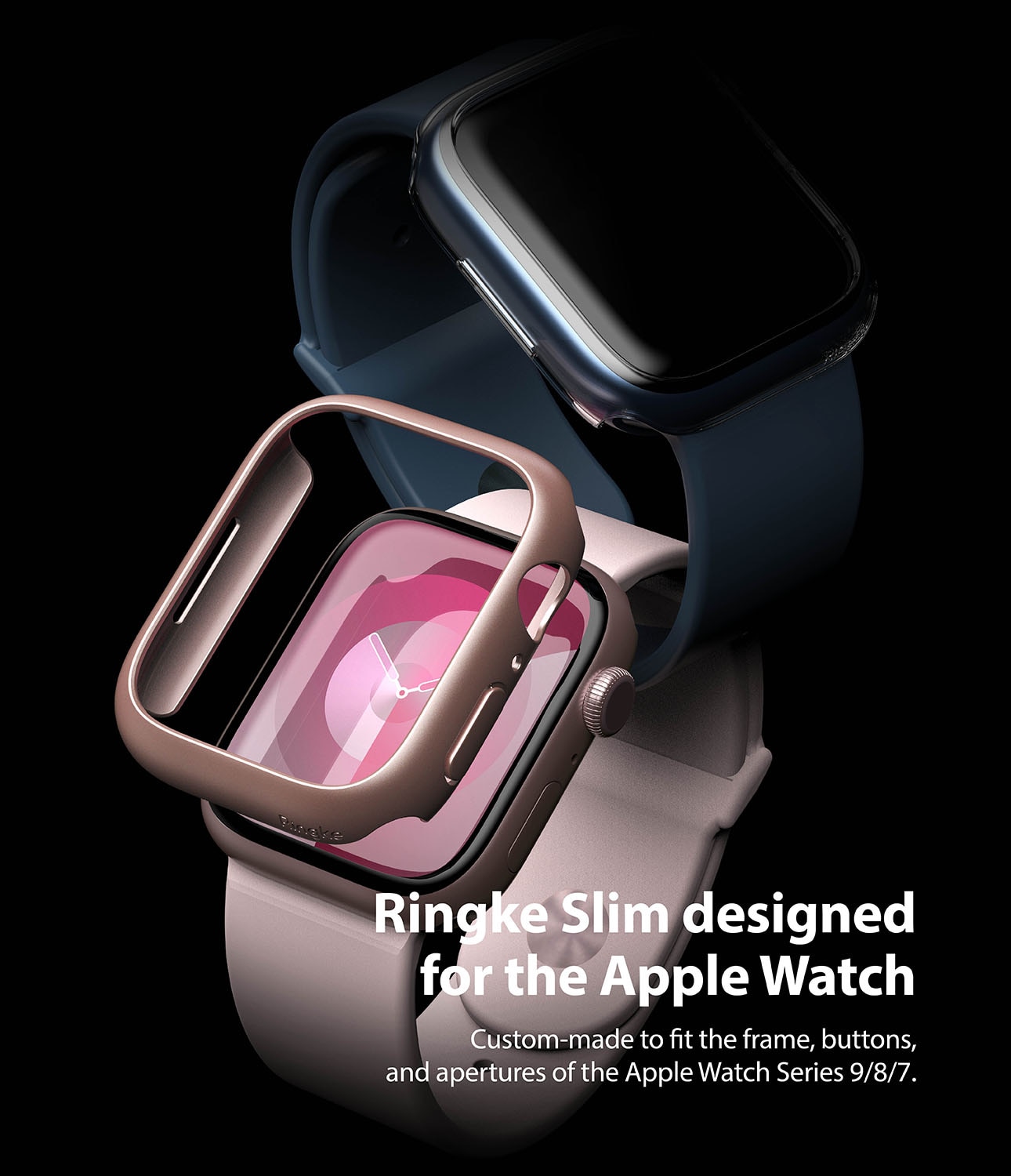 Funda Slim (2 piezas) Apple Watch 41mm Series 9 Pink & Clear