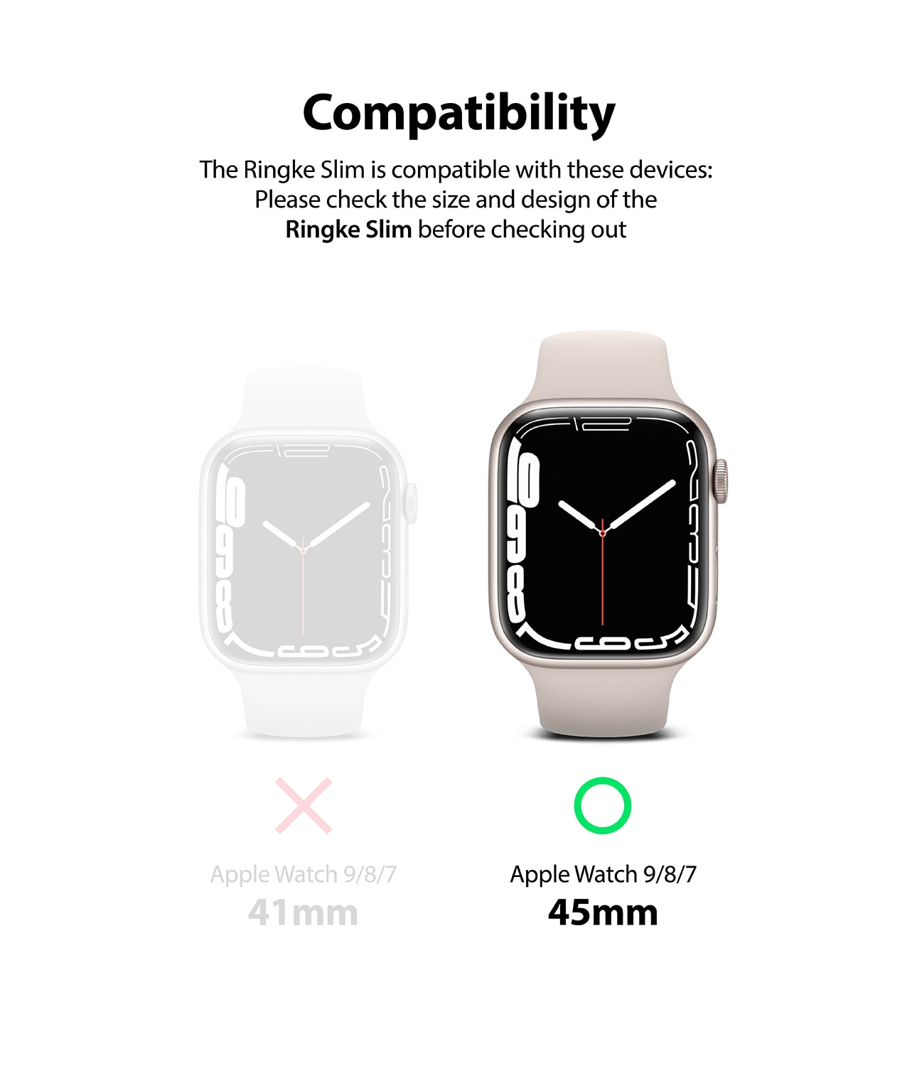 Funda Slim (2 piezas) Apple Watch 45mm Series 8 Pink & Clear