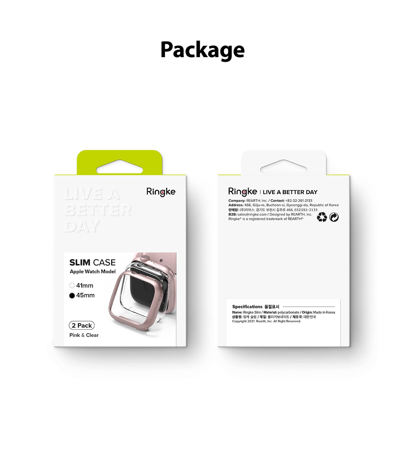 Funda Slim (2 piezas) Apple Watch Series 9 45mm Multi color/patrón