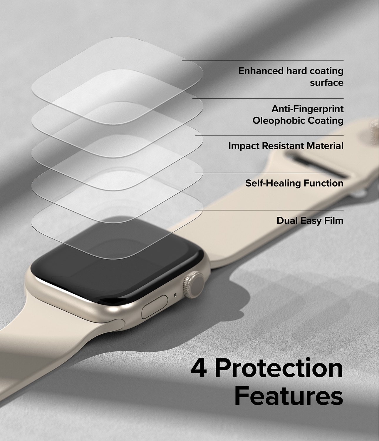 Dual Easy Screen Protector (3 piezas) Apple Watch 44mm