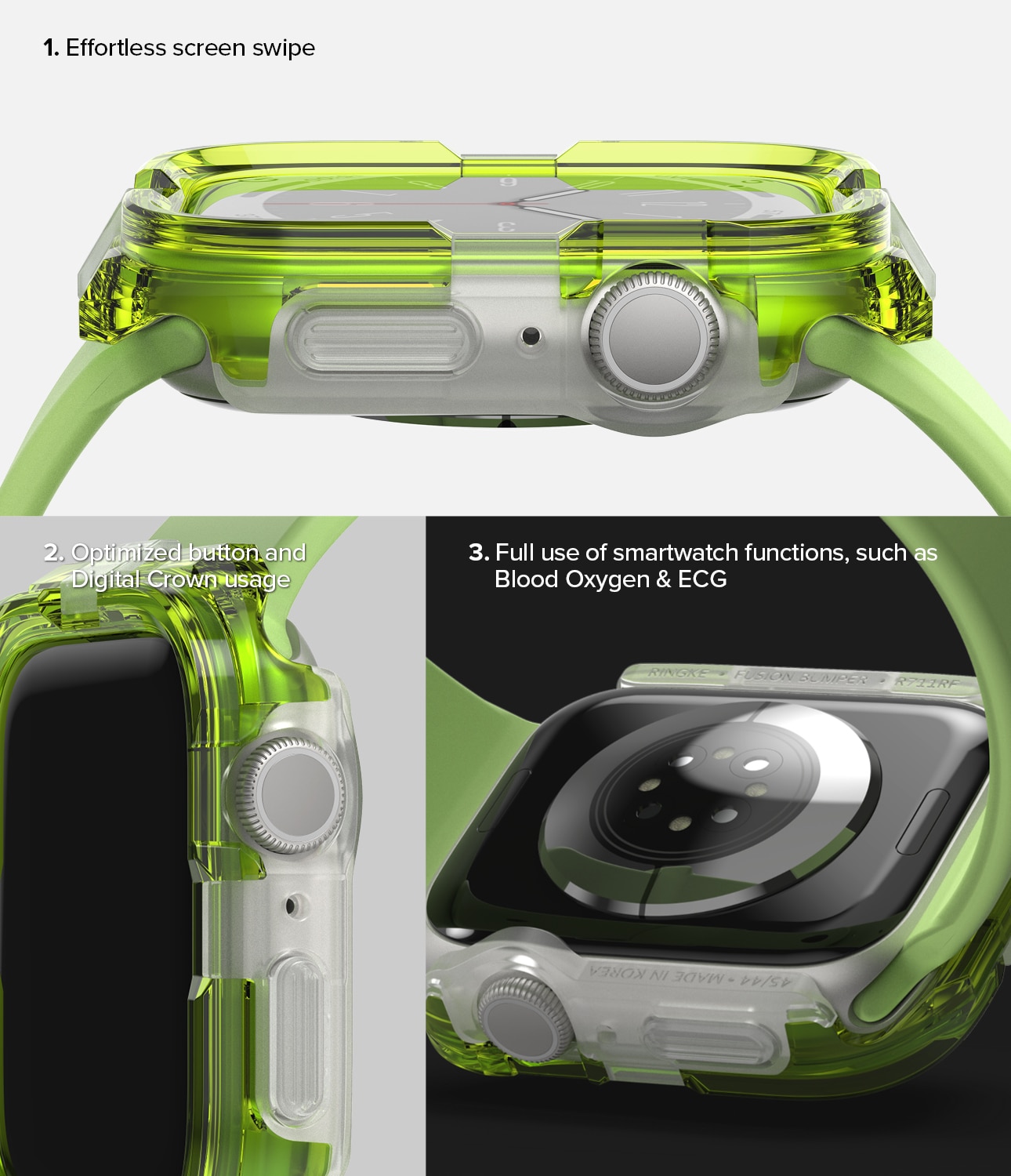 Funda Fusion Bumper Apple Watch 45mm Series 8 Neon Green