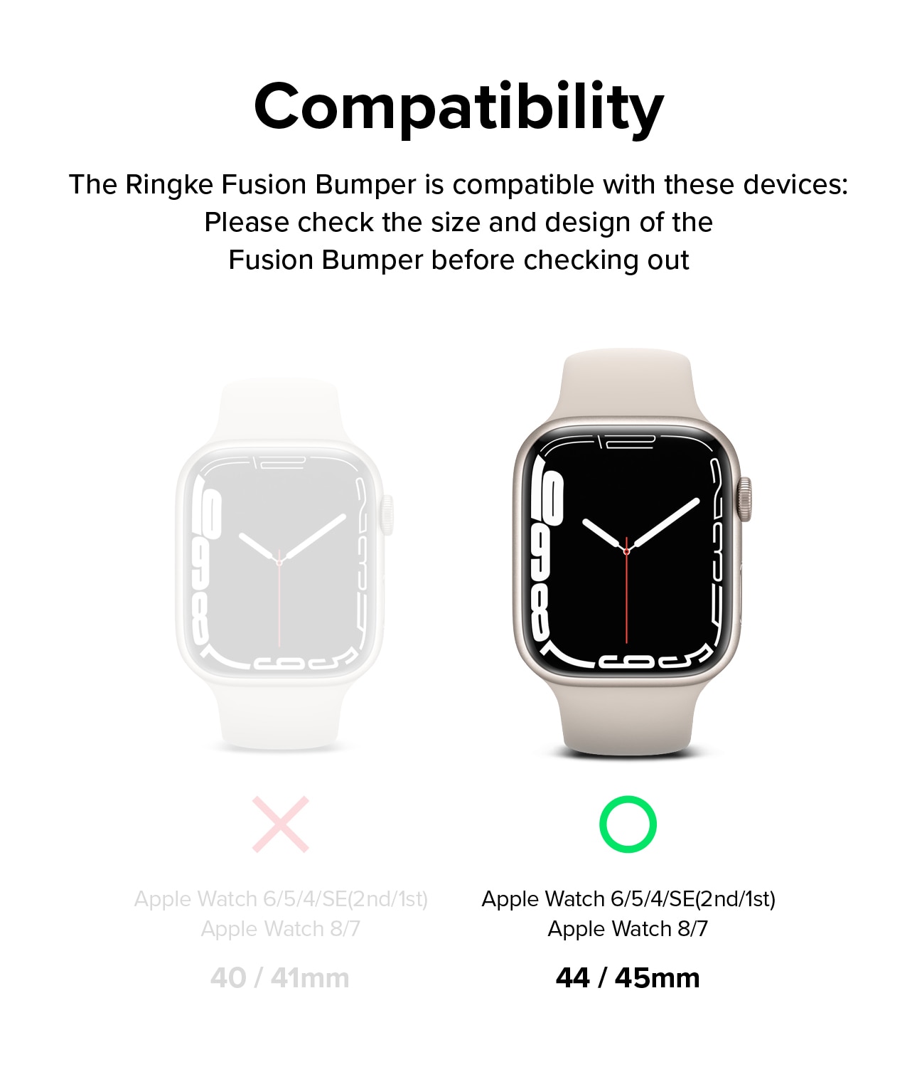 Funda Fusion Bumper Apple Watch 45mm Series 8 White