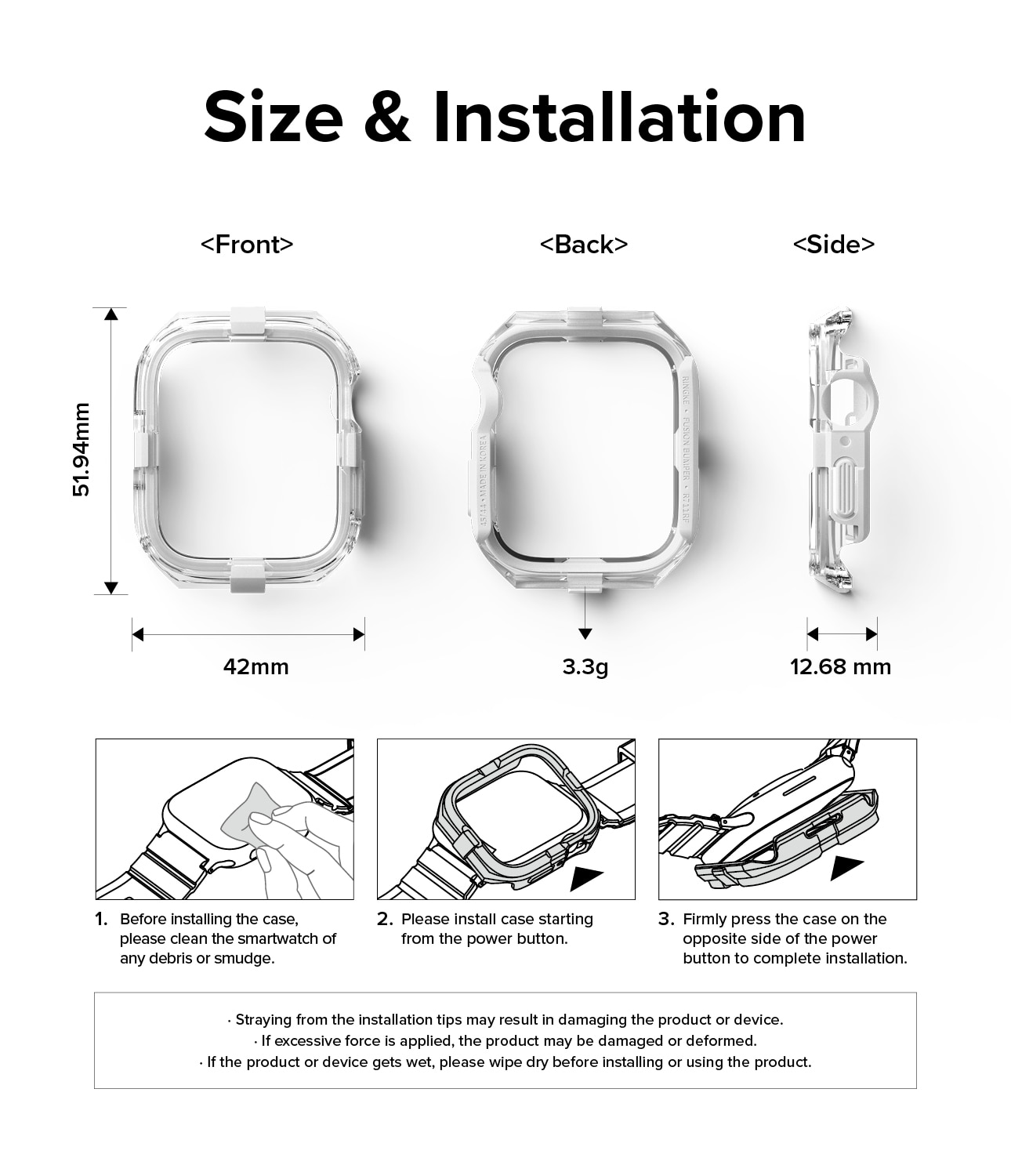 Funda Fusion Bumper Apple Watch SE 44mm White