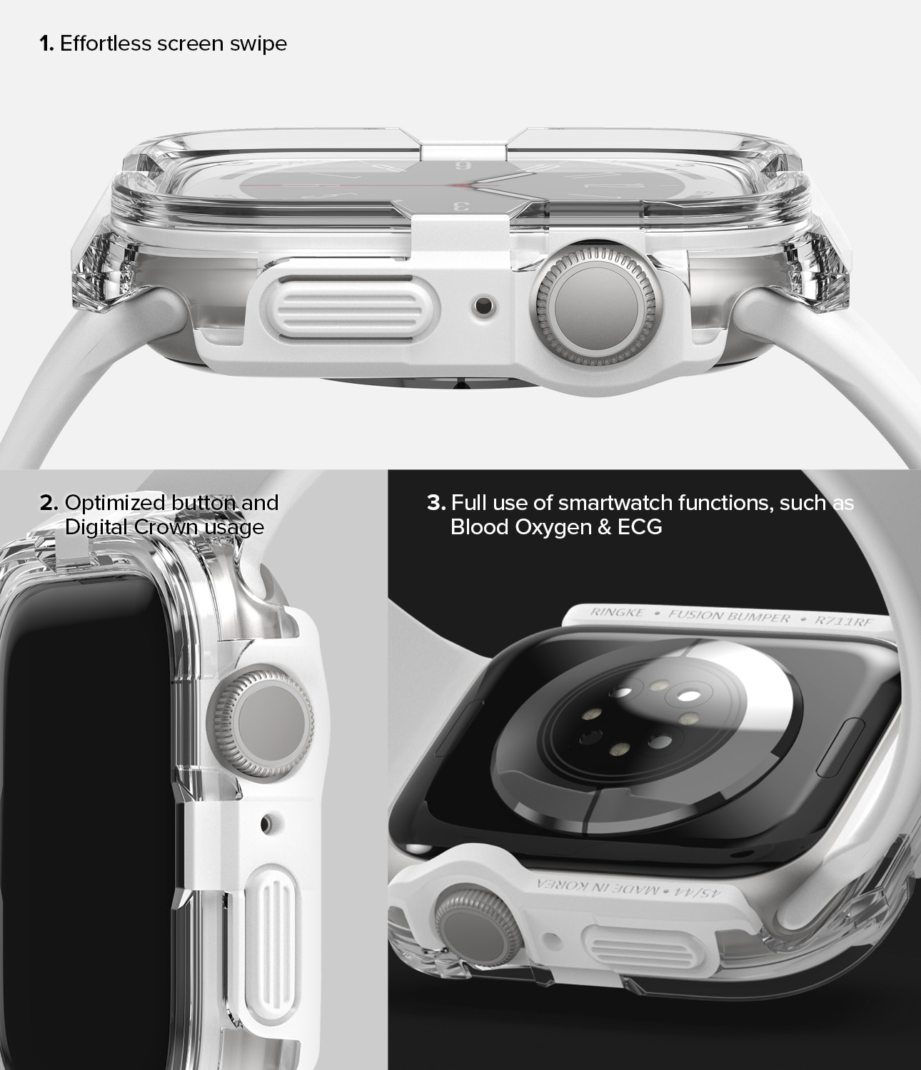 Funda Fusion Bumper Apple Watch 45mm Series 8 White