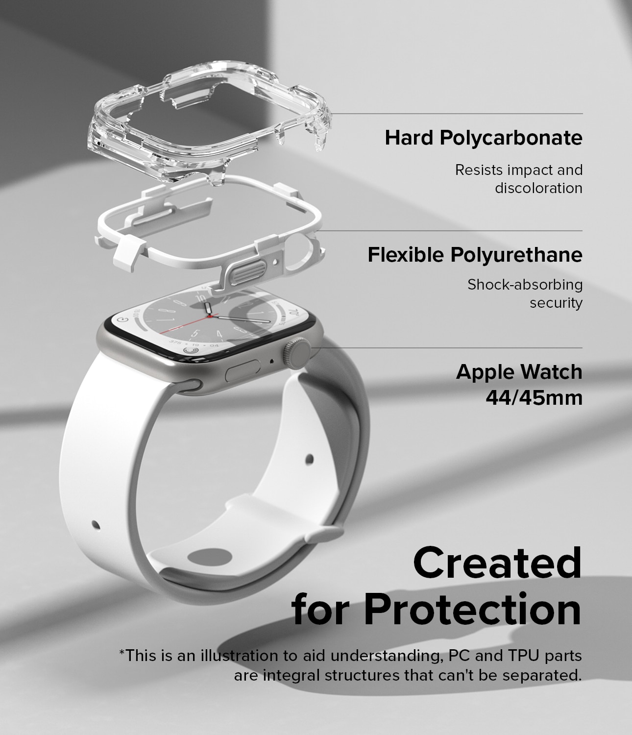 Funda Fusion Bumper Apple Watch 45mm Series 8 White