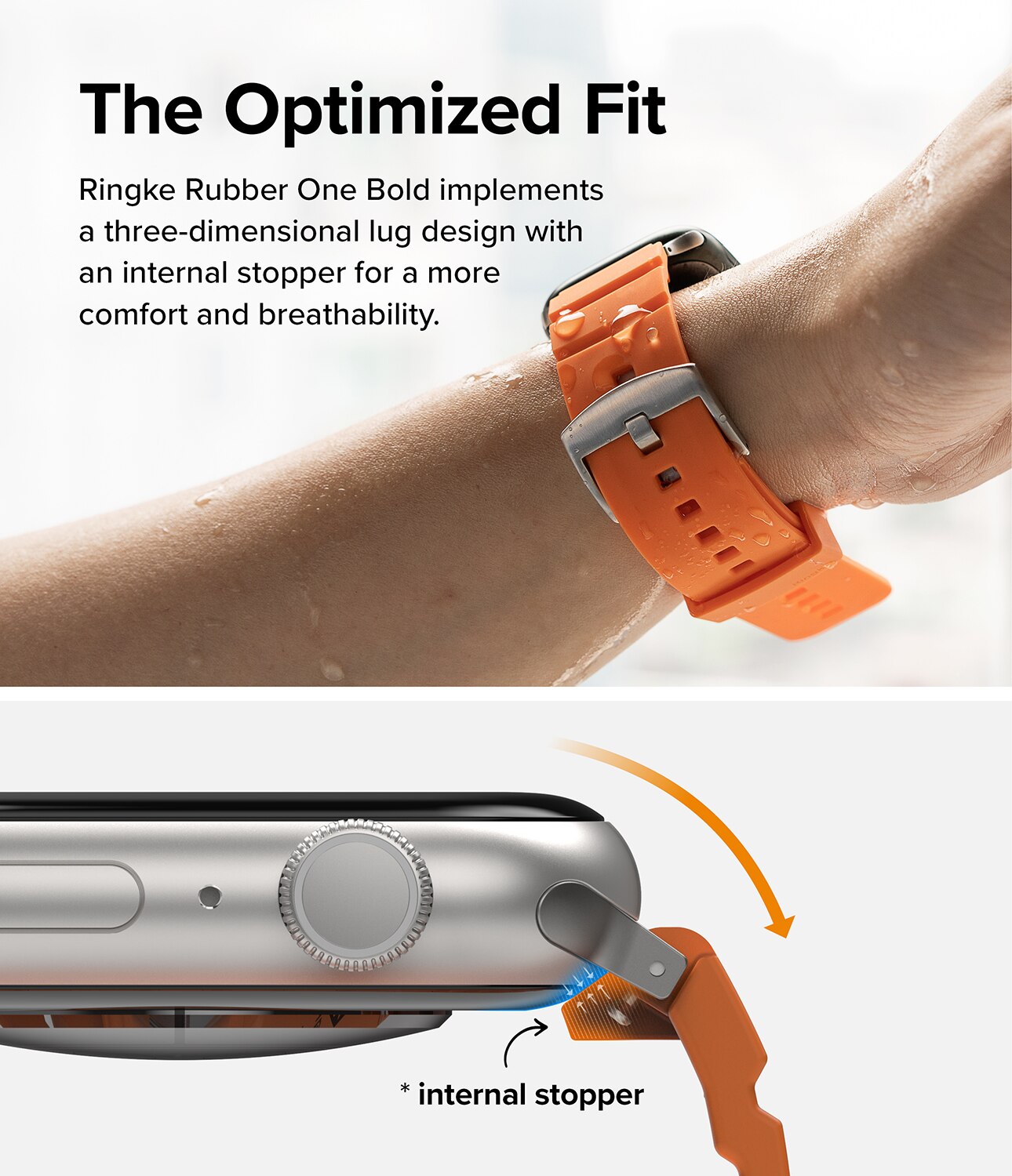 Rubber One Bold Band Apple Watch 45mm Series 8 Orange