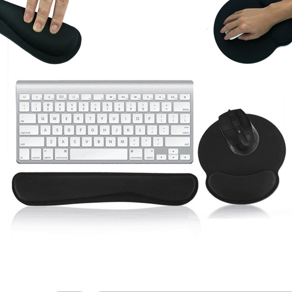 Soporte de muñeca para Teclado y Mousepad, negro