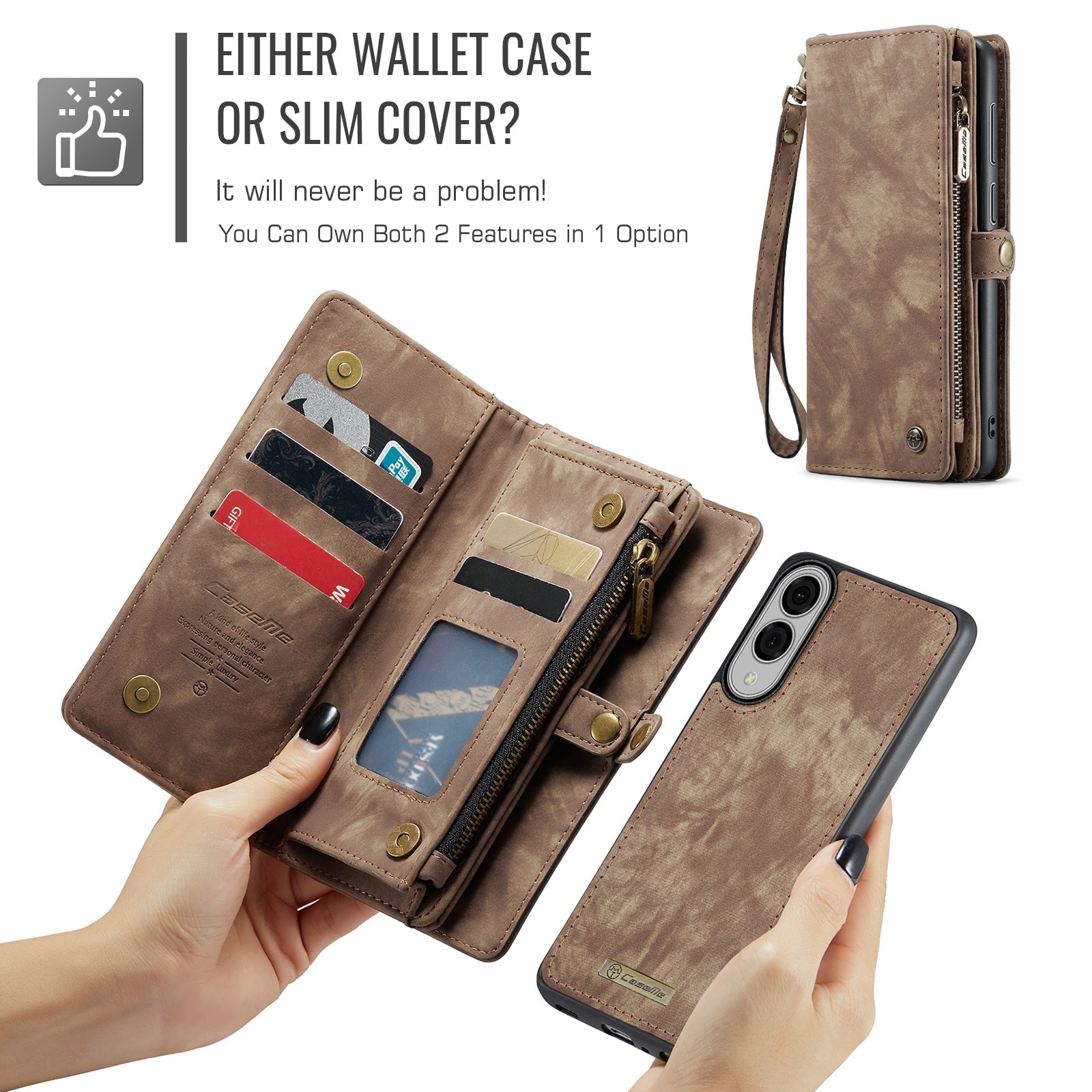 Cartera Multi-Slot Samsung Galaxy S25 Edge Marrón
