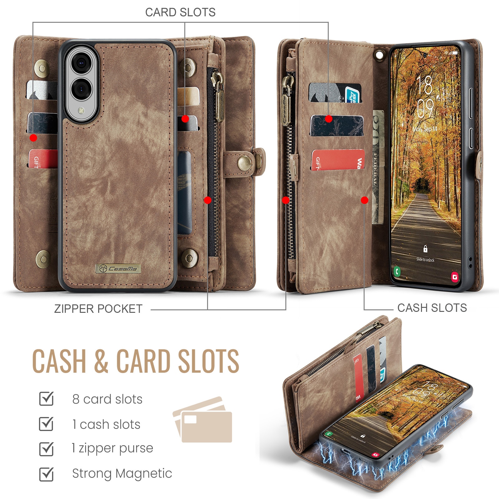 Cartera Multi-Slot Samsung Galaxy S25 Edge Marrón