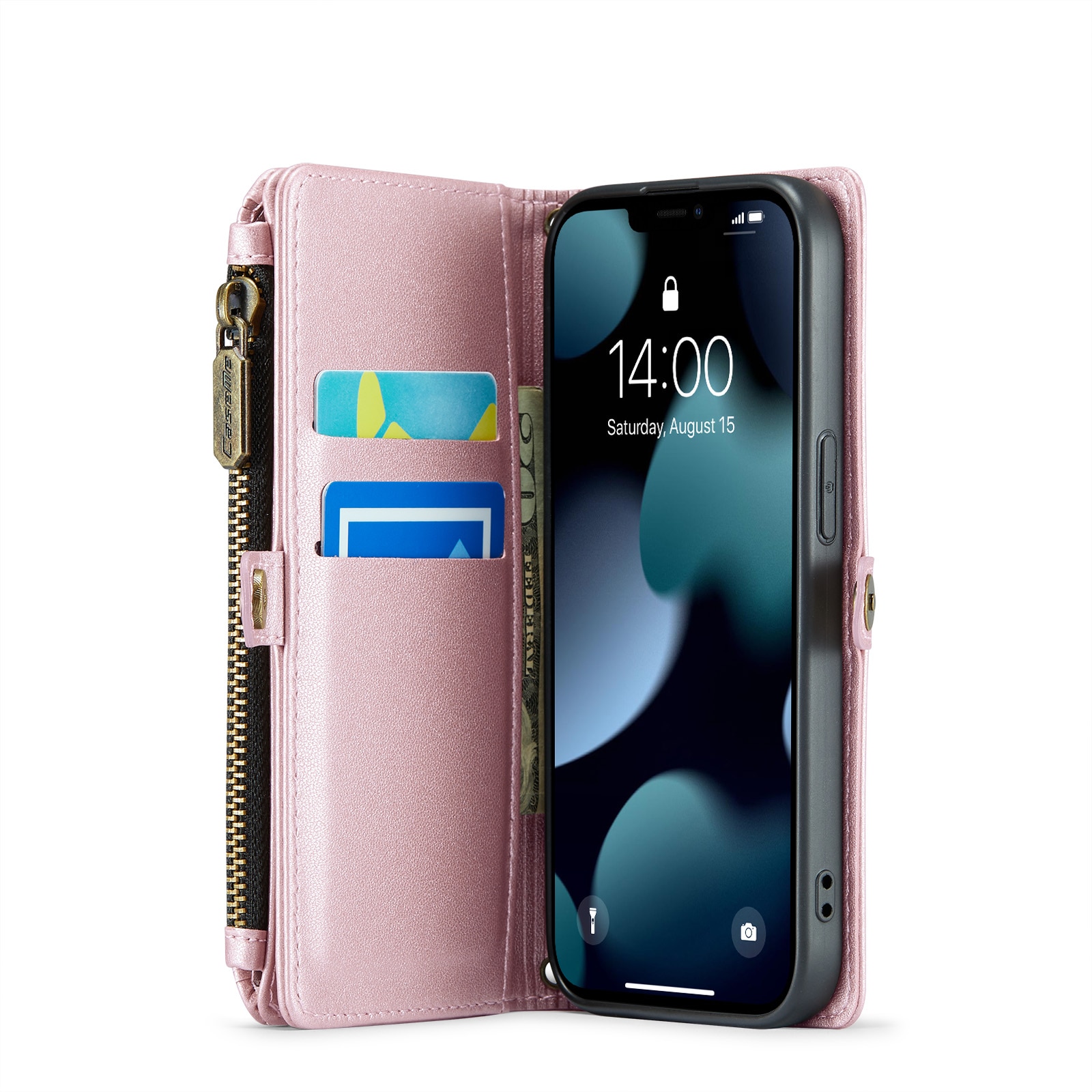 Funda de billetera iPhone 13 Pro rosado