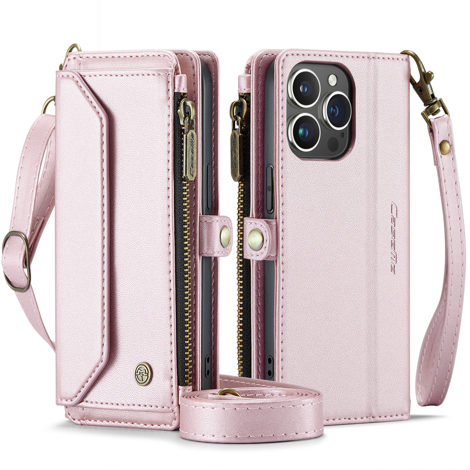 Funda de billetera iPhone 14 Pro rosado