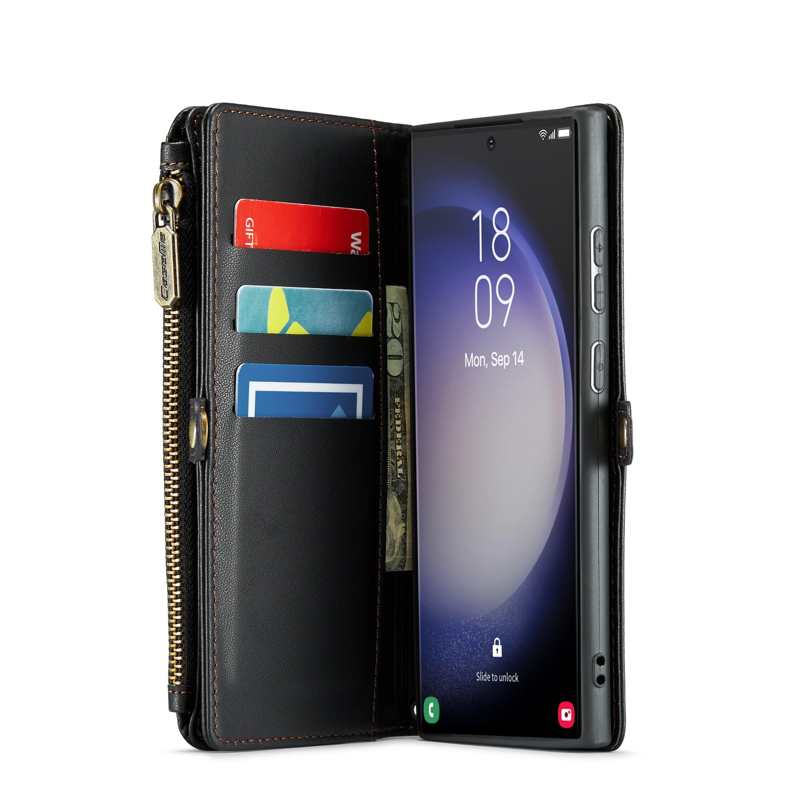 Funda de billetera Samsung Galaxy S23 Ultra negro