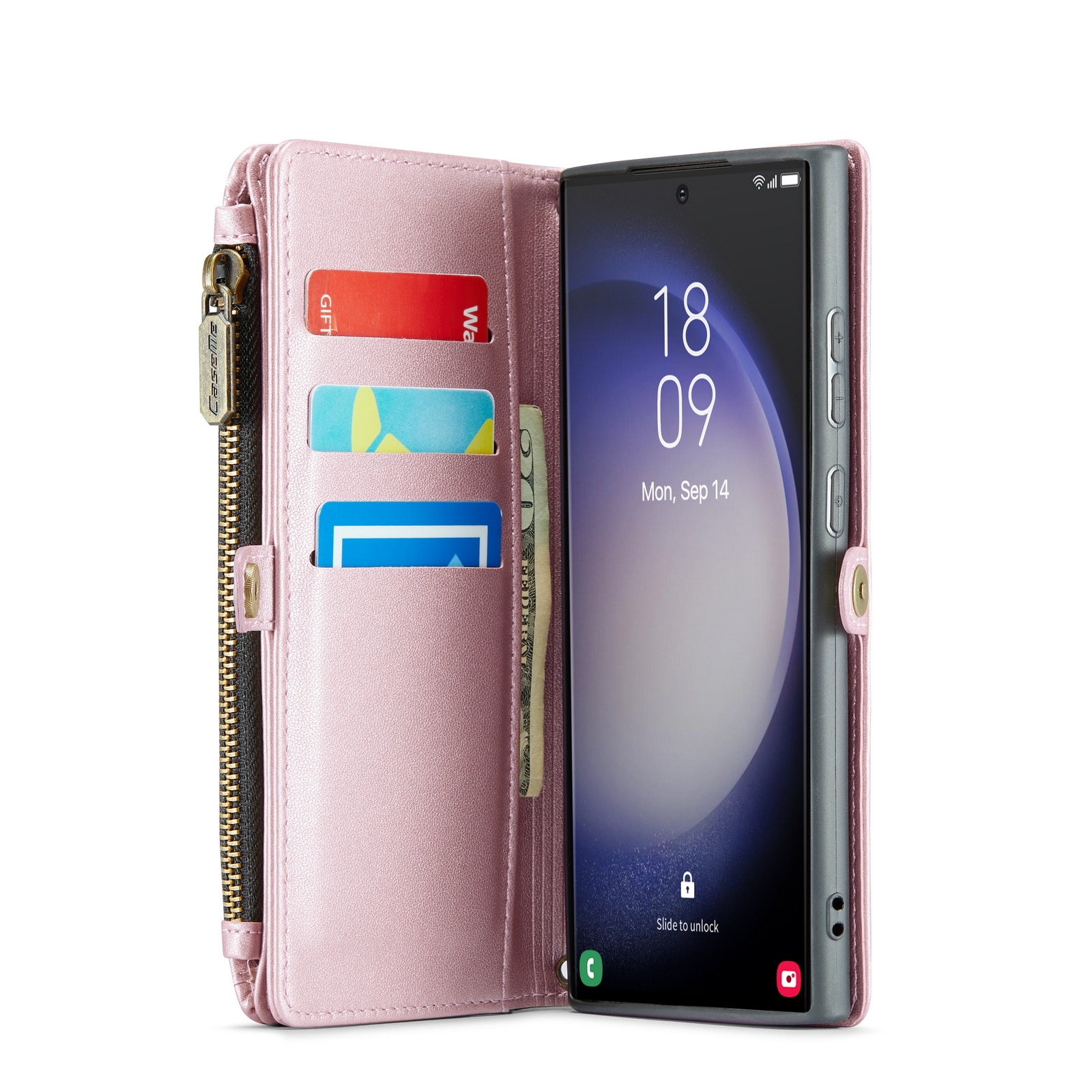 Funda de billetera Samsung Galaxy S23 Ultra rosado