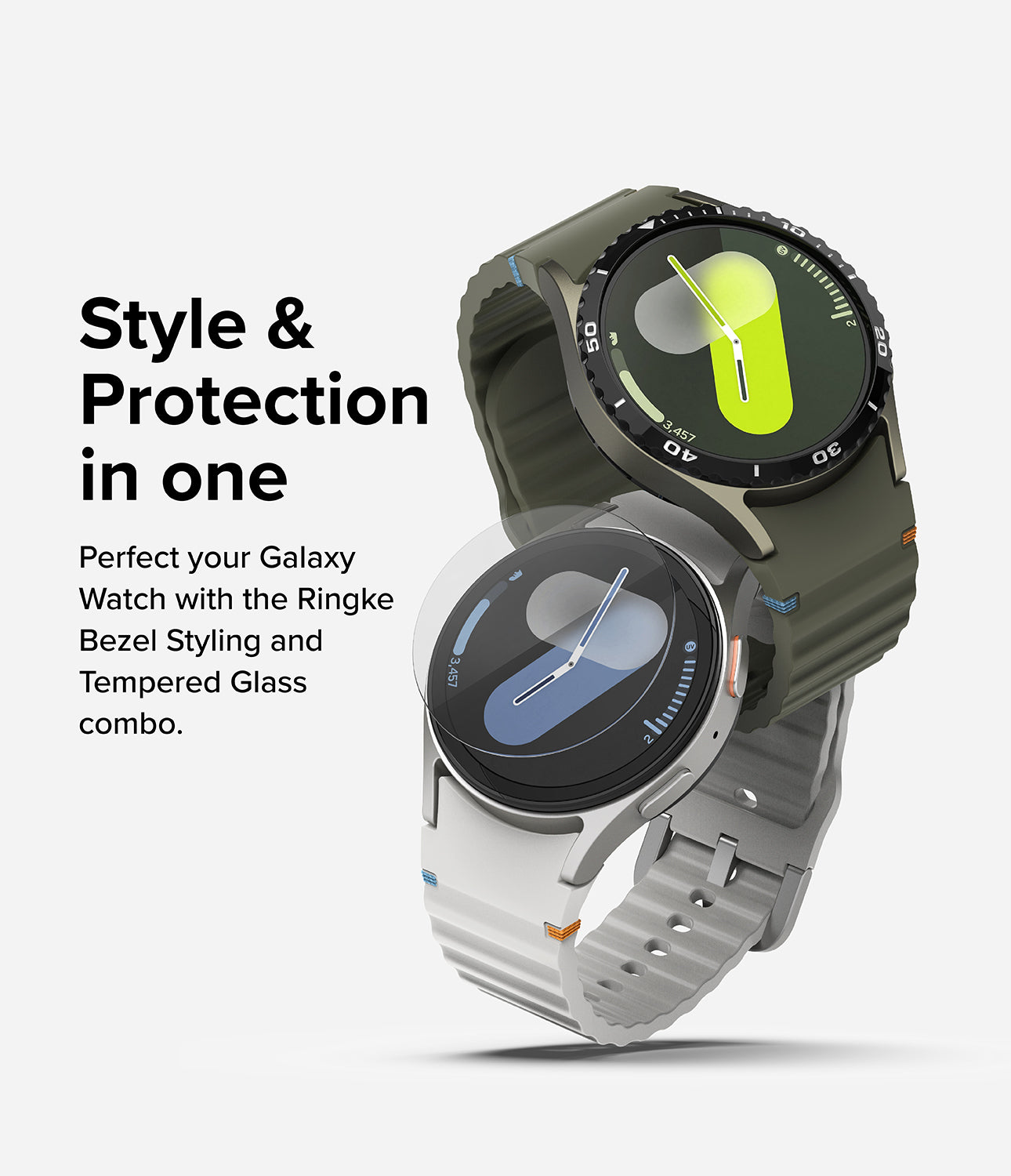 Bezel Styling + Glass Combo Samsung Galaxy Watch 7 44mm Black