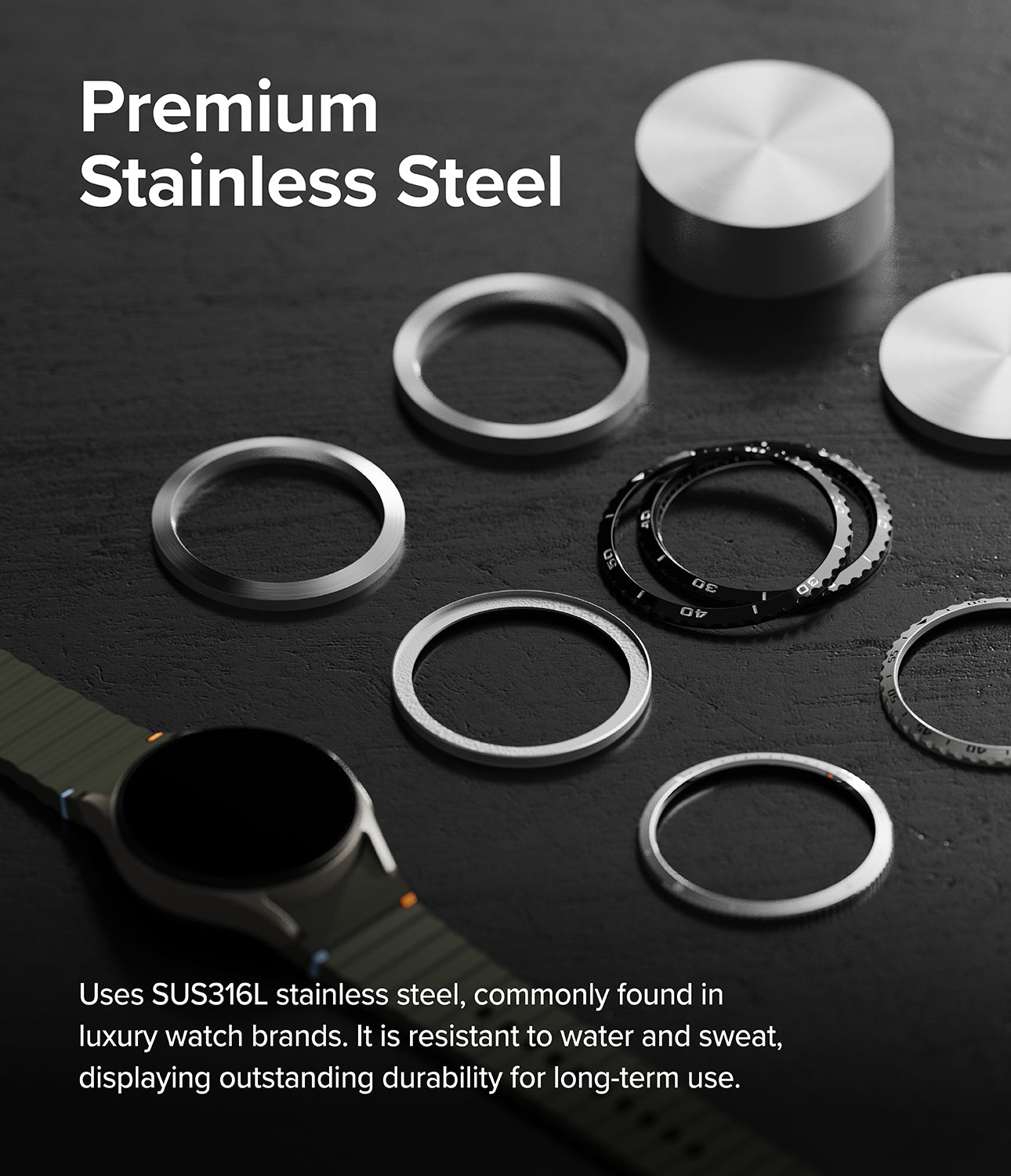 Bezel Styling + Glass Combo Samsung Galaxy Watch 7 44mm Black