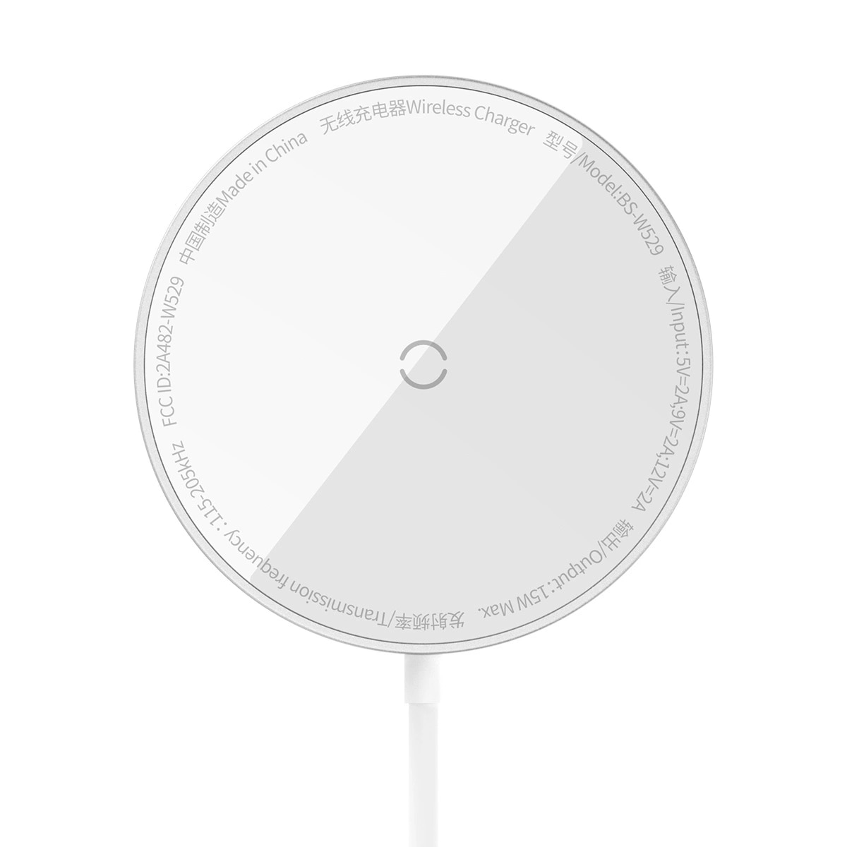 Simple Mini3 Cargador inalámbrico MagSafe de 15W, plata