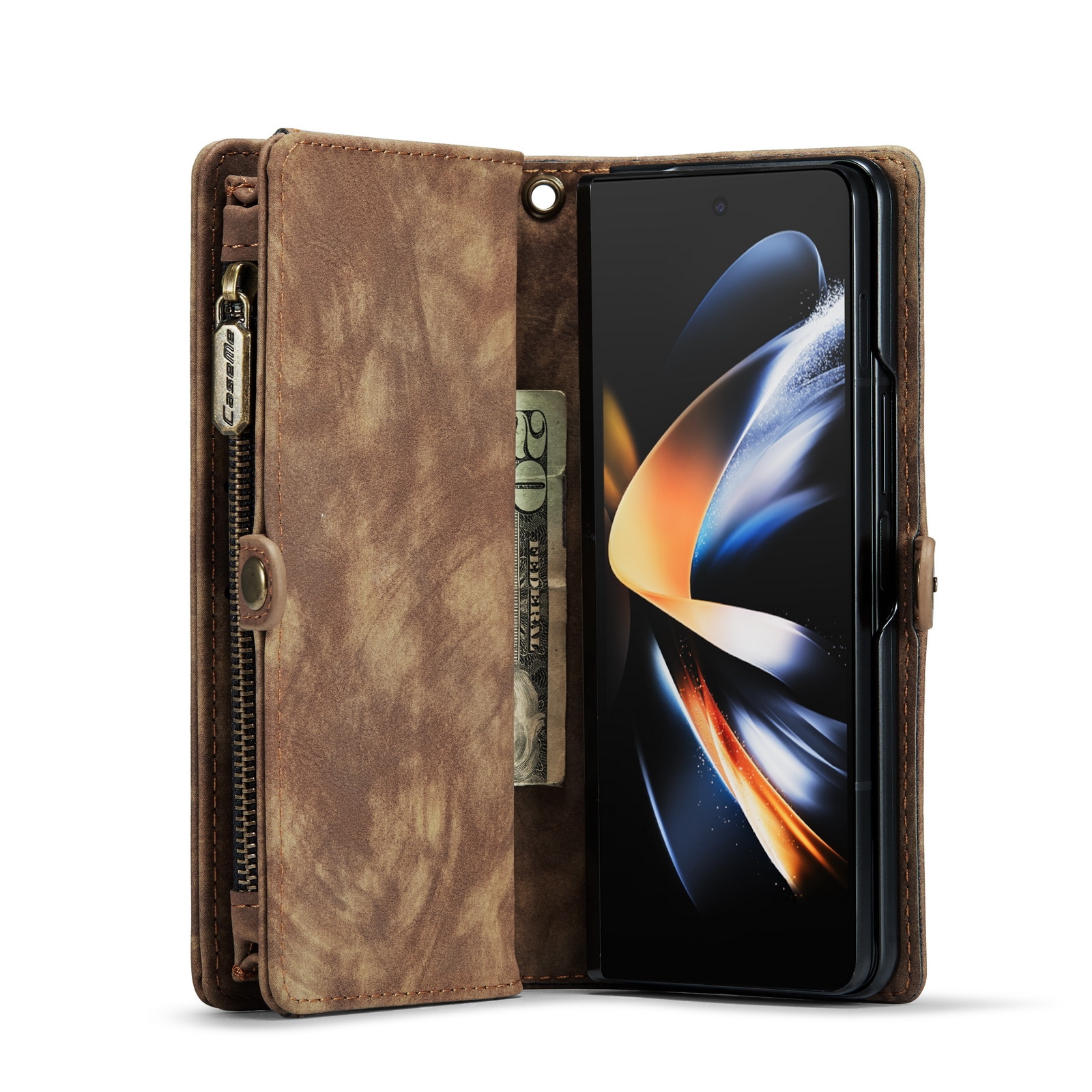 Cartera Multi-Slot Samsung Galaxy Z Fold 5 marrón