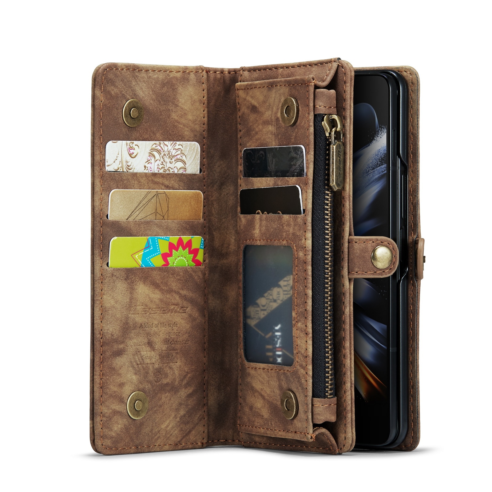 Cartera Multi-Slot Samsung Galaxy Z Fold 5 marrón