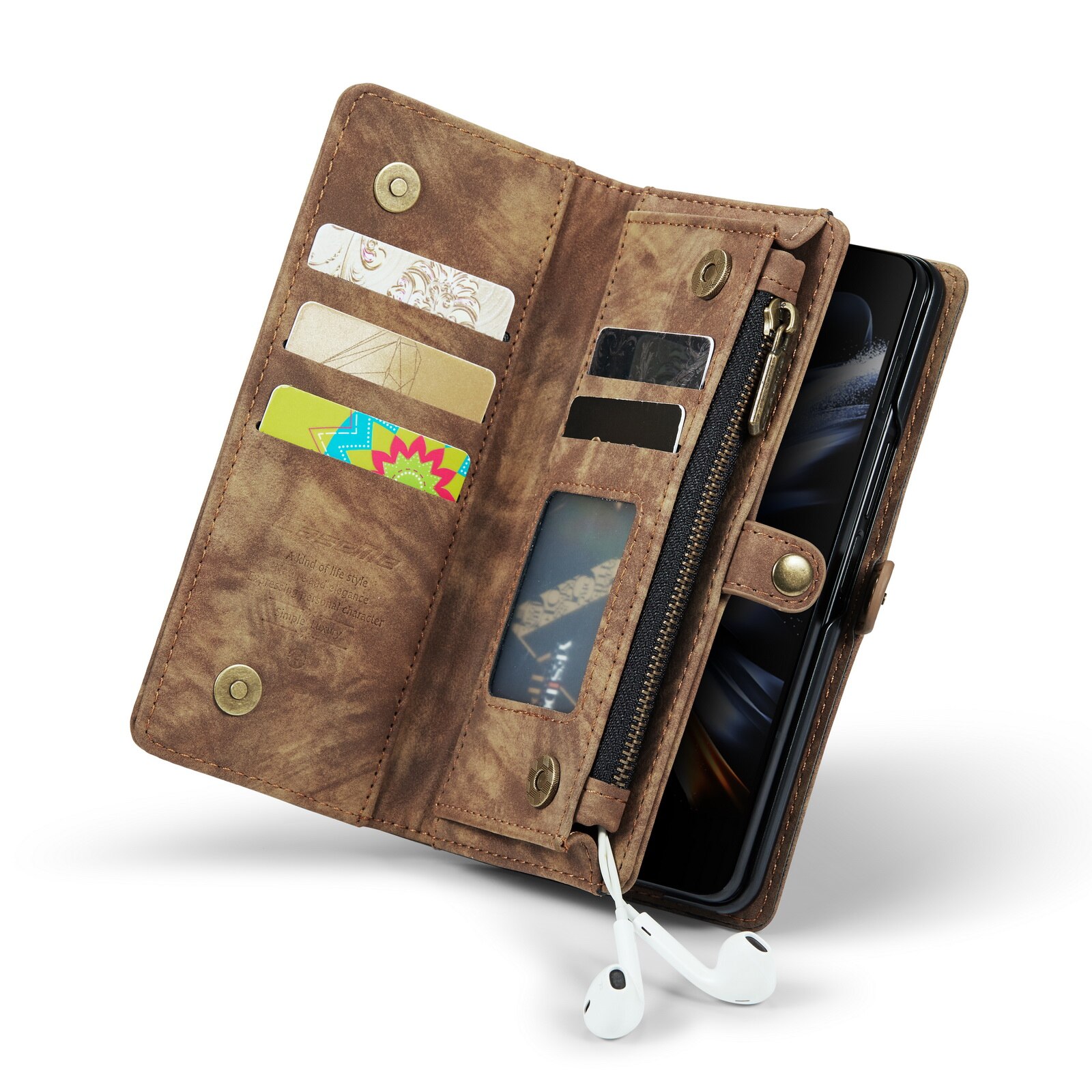 Cartera Multi-Slot Samsung Galaxy Z Fold 5 marrón