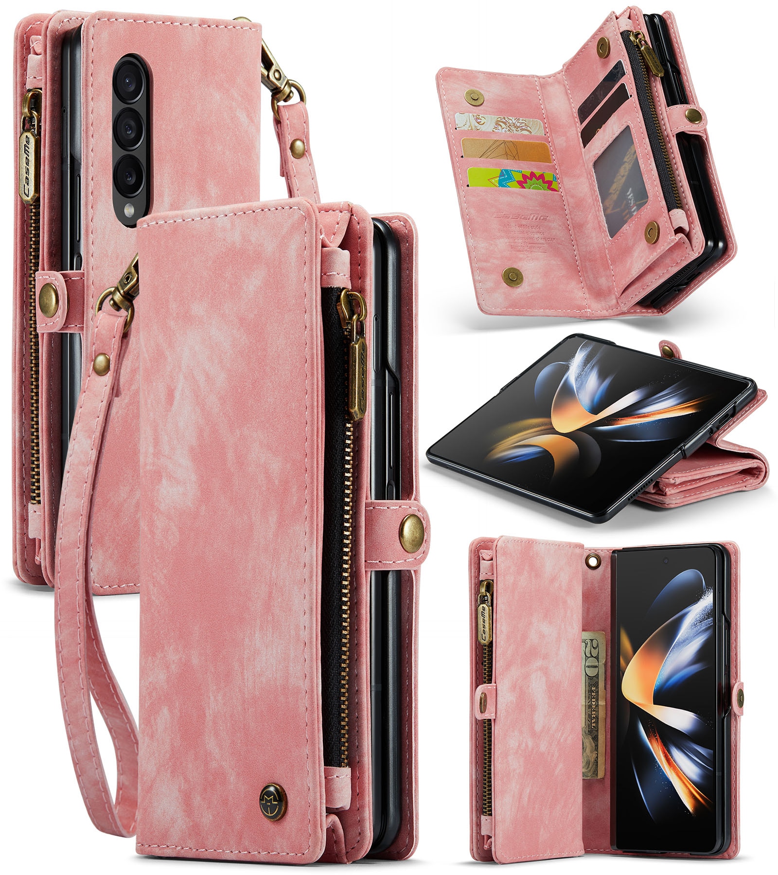 Cartera Multi-Slot Samsung Galaxy Z Fold 5 rosado