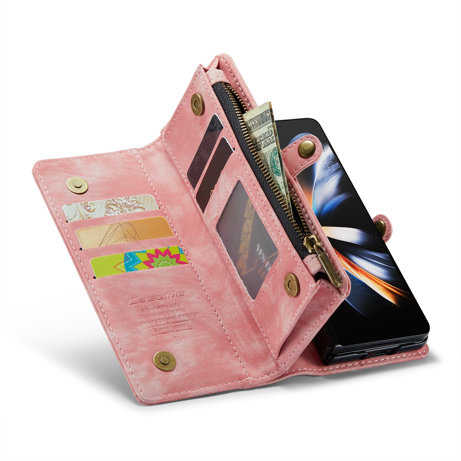 Cartera Multi-Slot Samsung Galaxy Z Fold 5 rosado