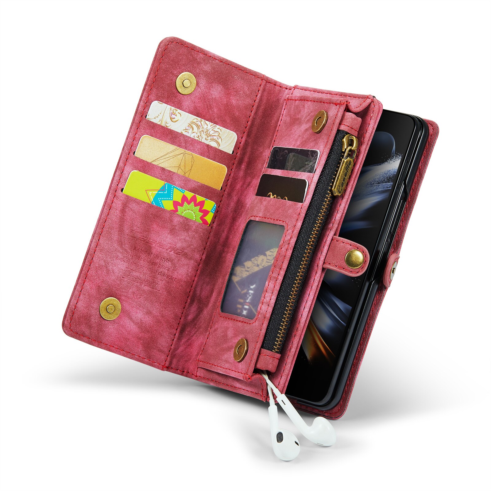 Cartera Multi-Slot Samsung Galaxy Z Fold 5 Rojo