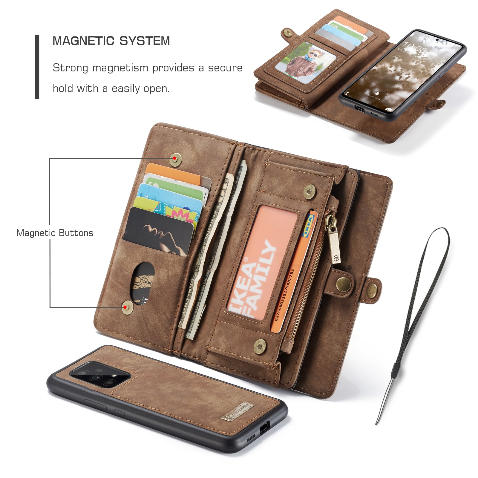 Cartera Multi-Slot Samsung Galaxy A33 Marrón