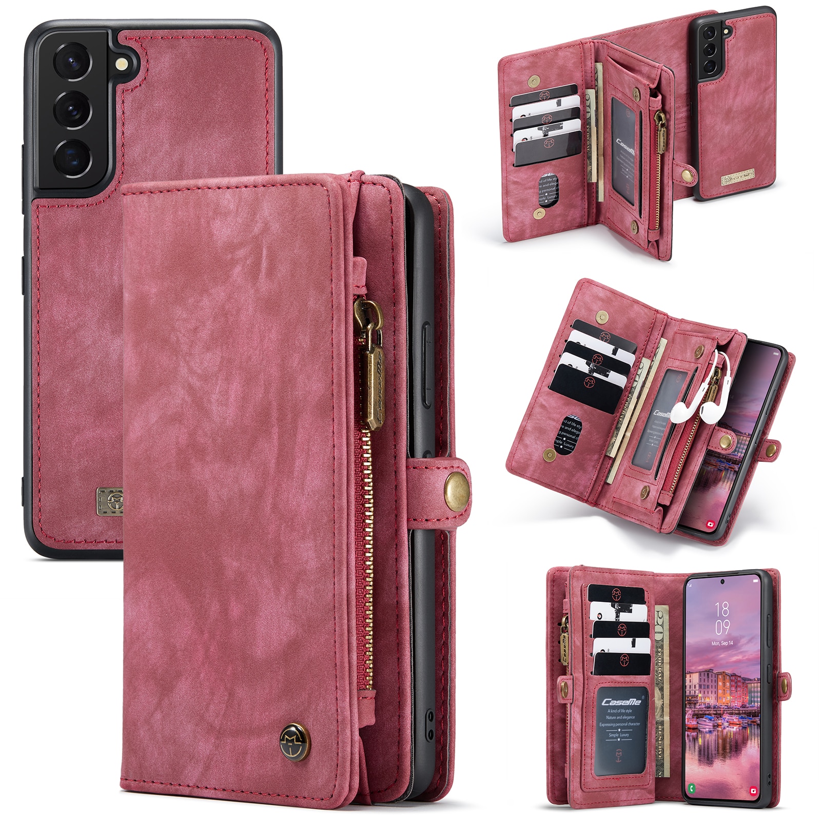 Cartera Multi-Slot Samsung Galaxy S22 Rojo
