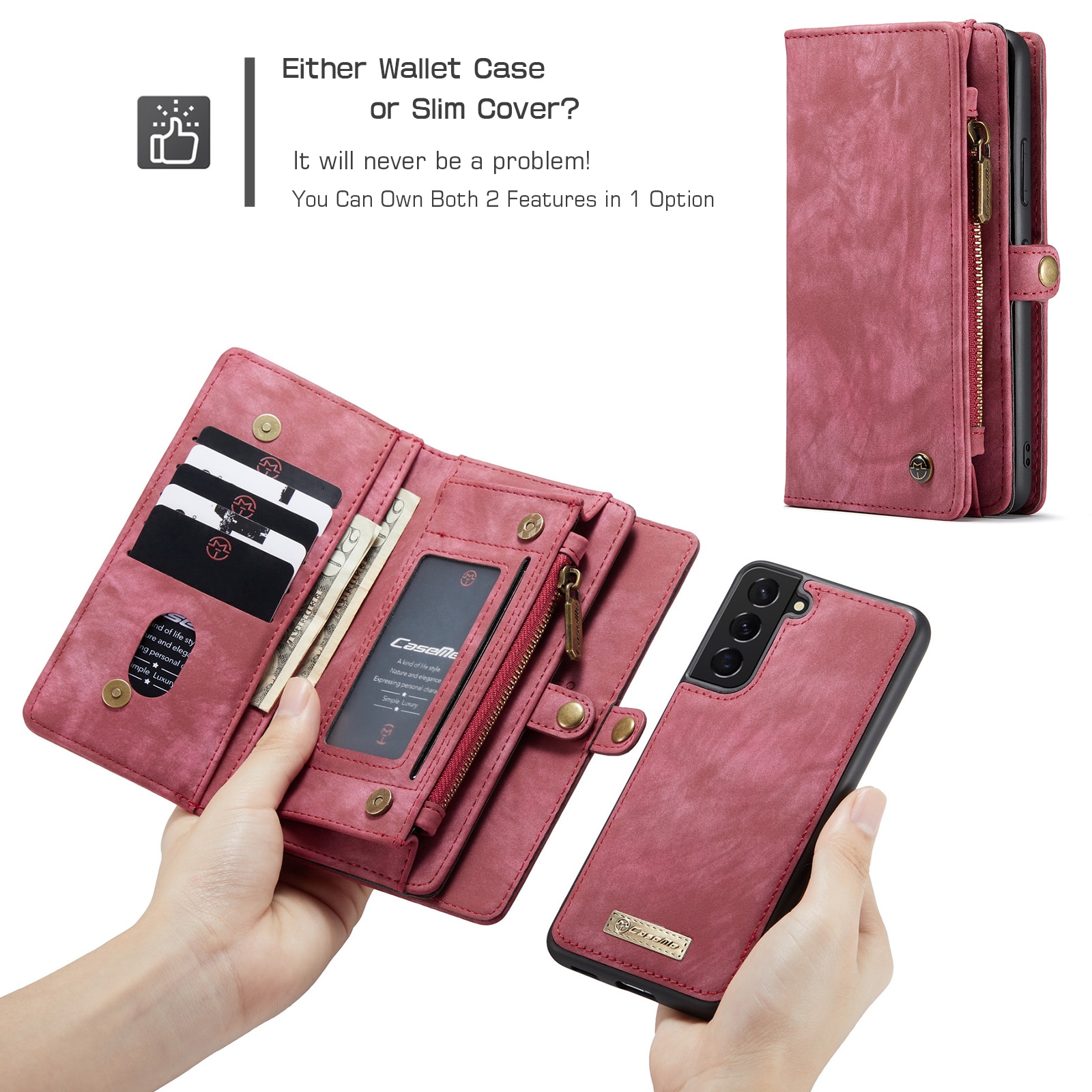 Cartera Multi-Slot Samsung Galaxy S22 Rojo