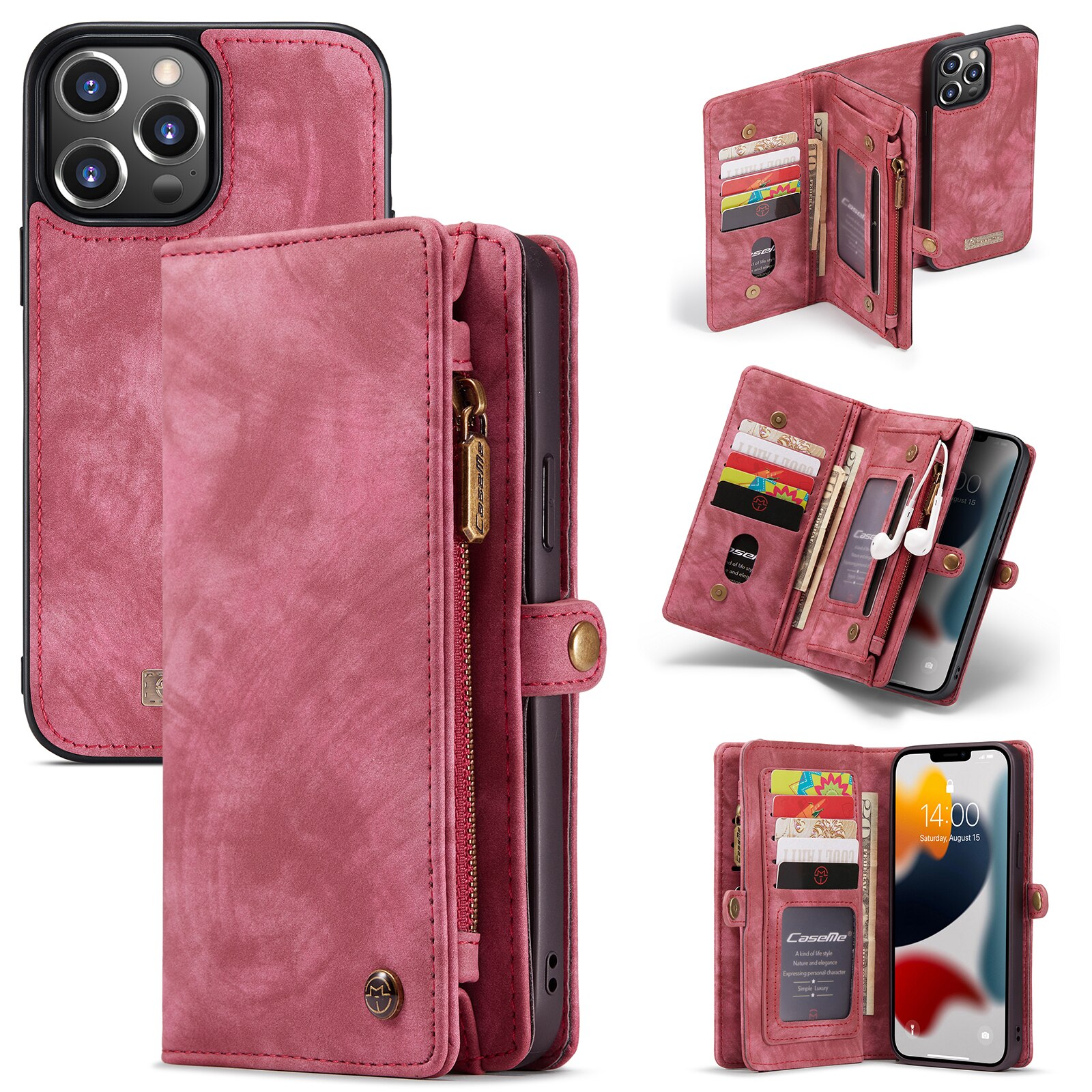 Cartera Multi-Slot iPhone 13 Pro Rojo
