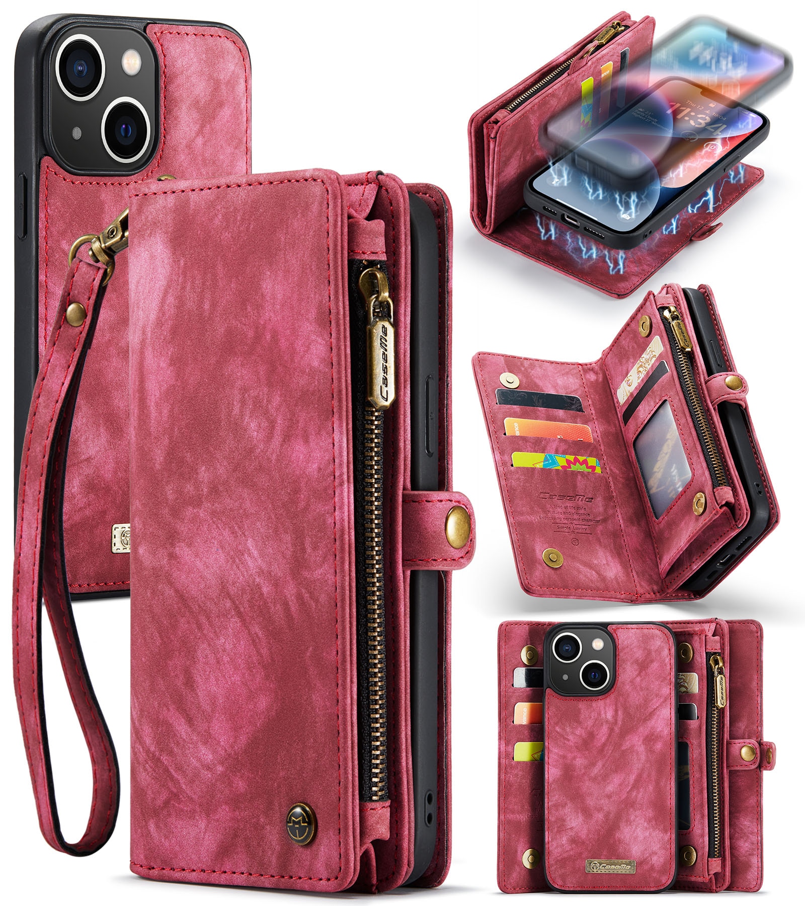 Cartera Multi-Slot iPhone 14 Rojo
