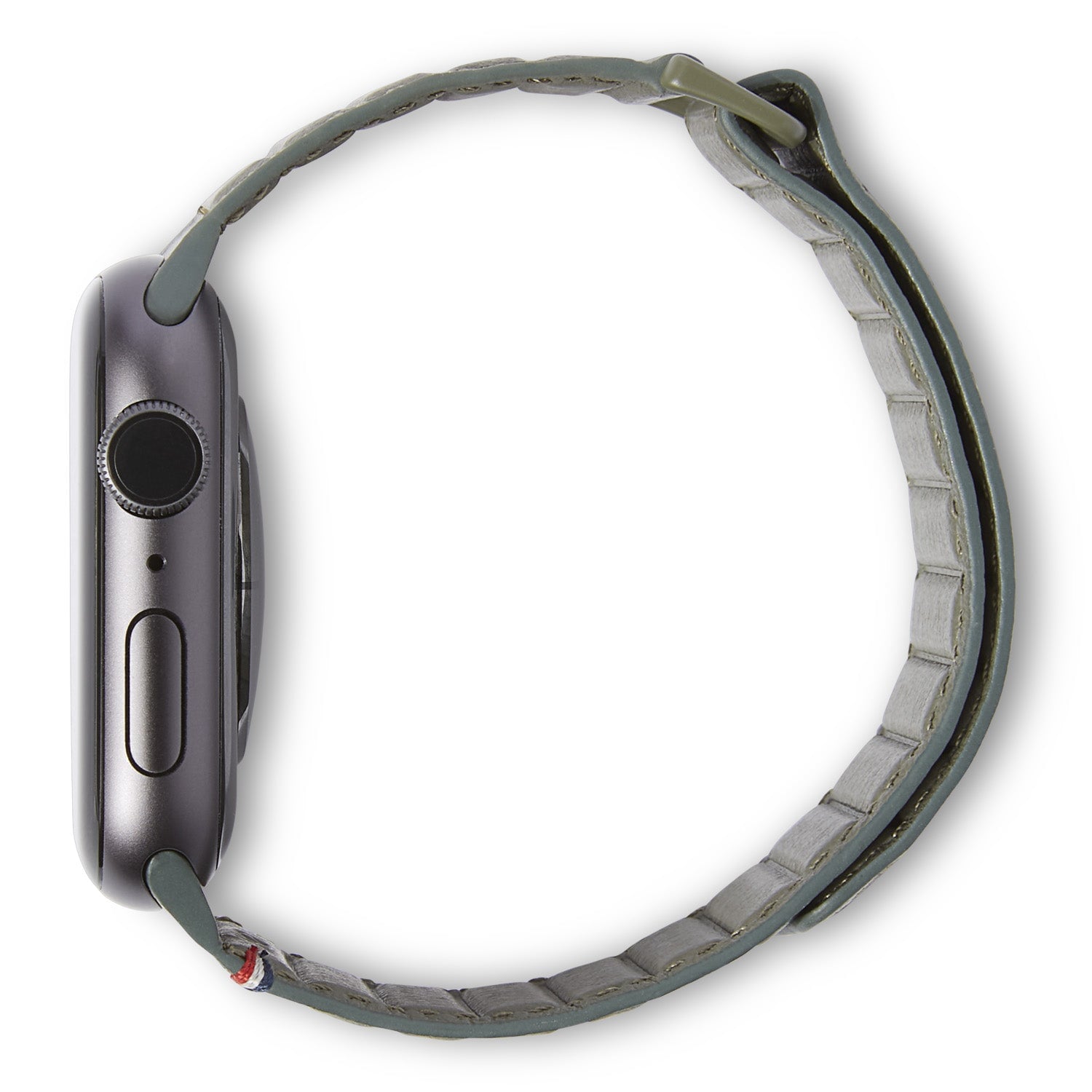 Leather Magnetic Traction Strap Apple Watch 41mm Series 7 Olive