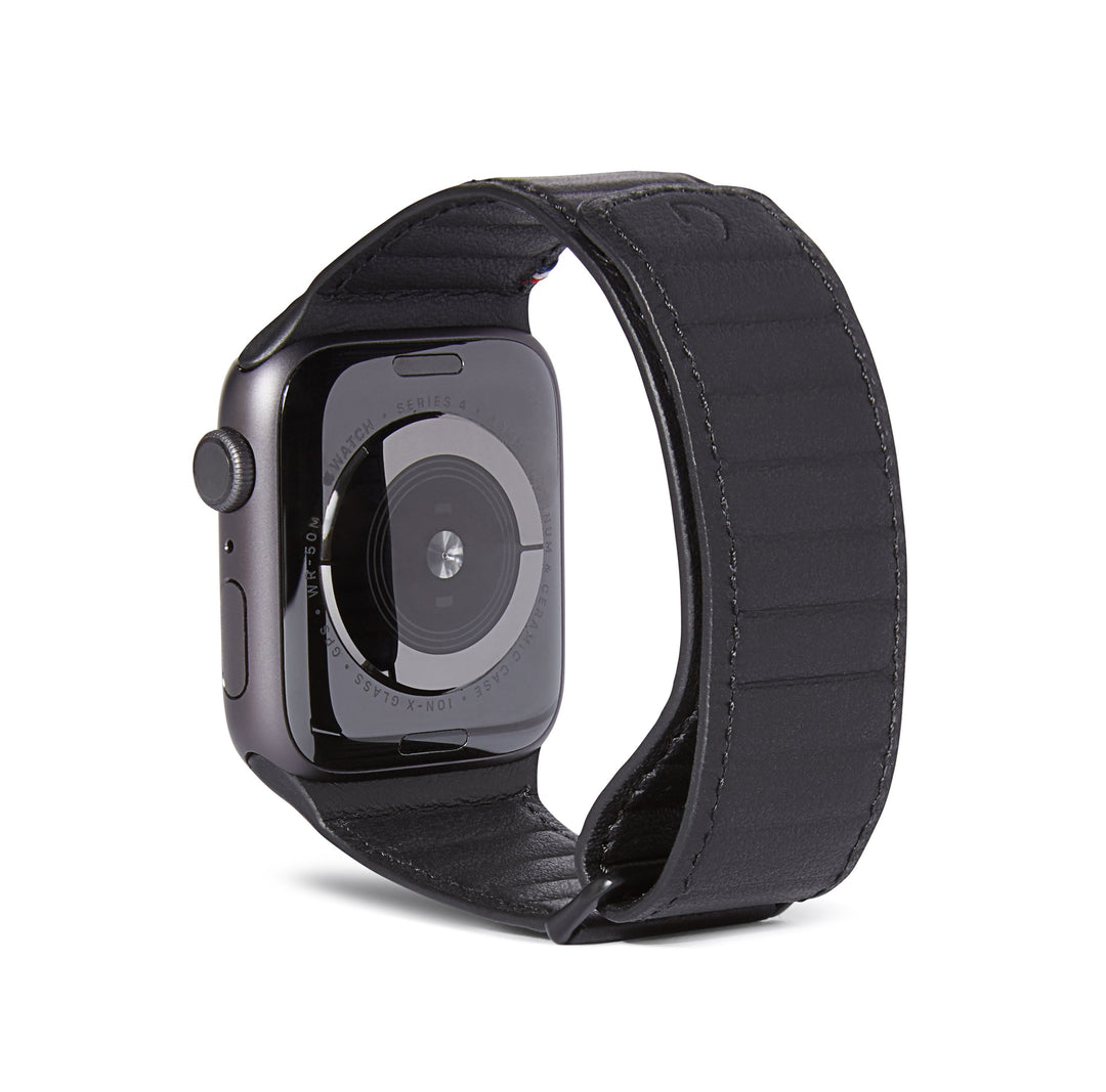 Leather Magnetic Traction Strap Apple Watch Ultra 49mm Black