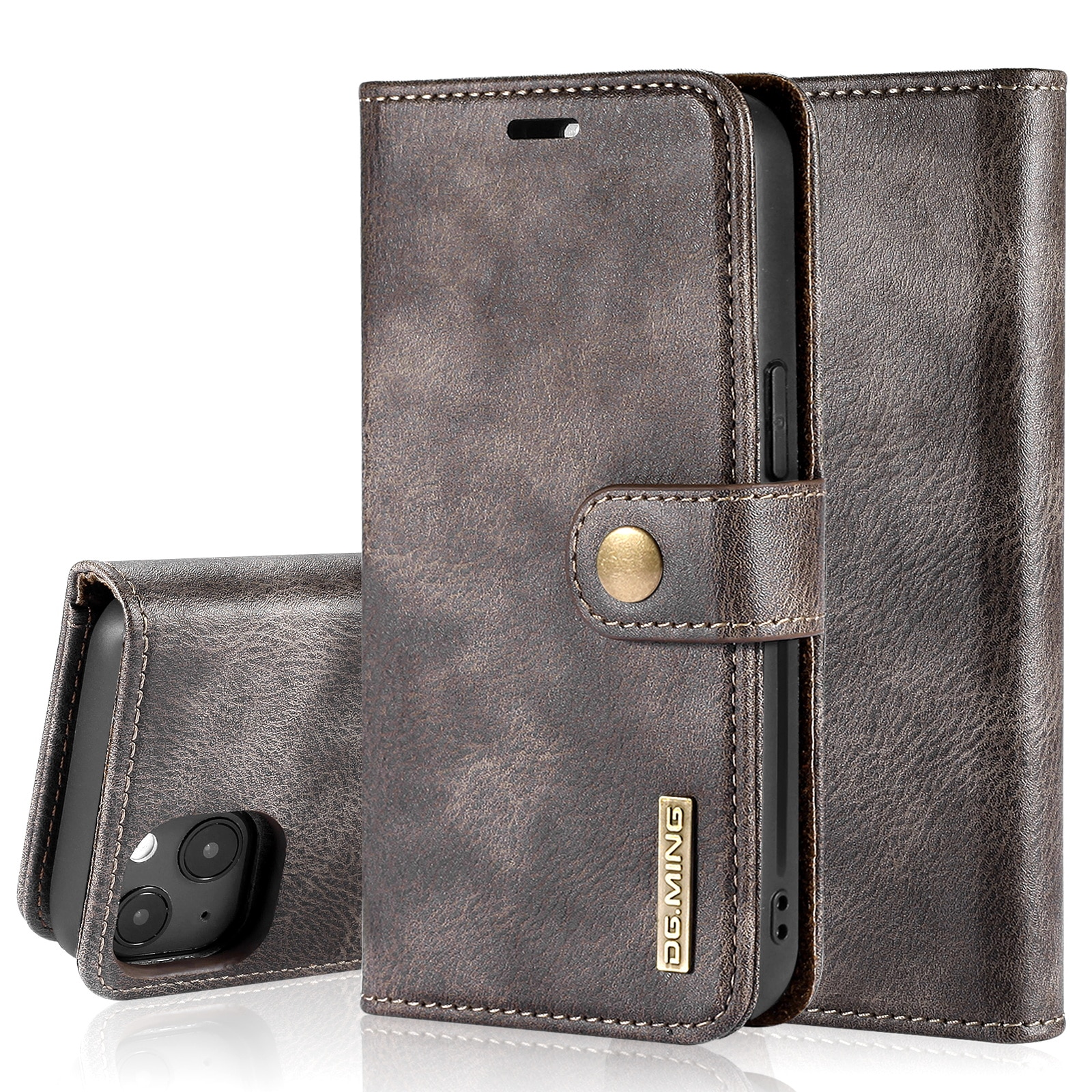 Cartera Magnet Wallet iPhone 14 Plus Brown