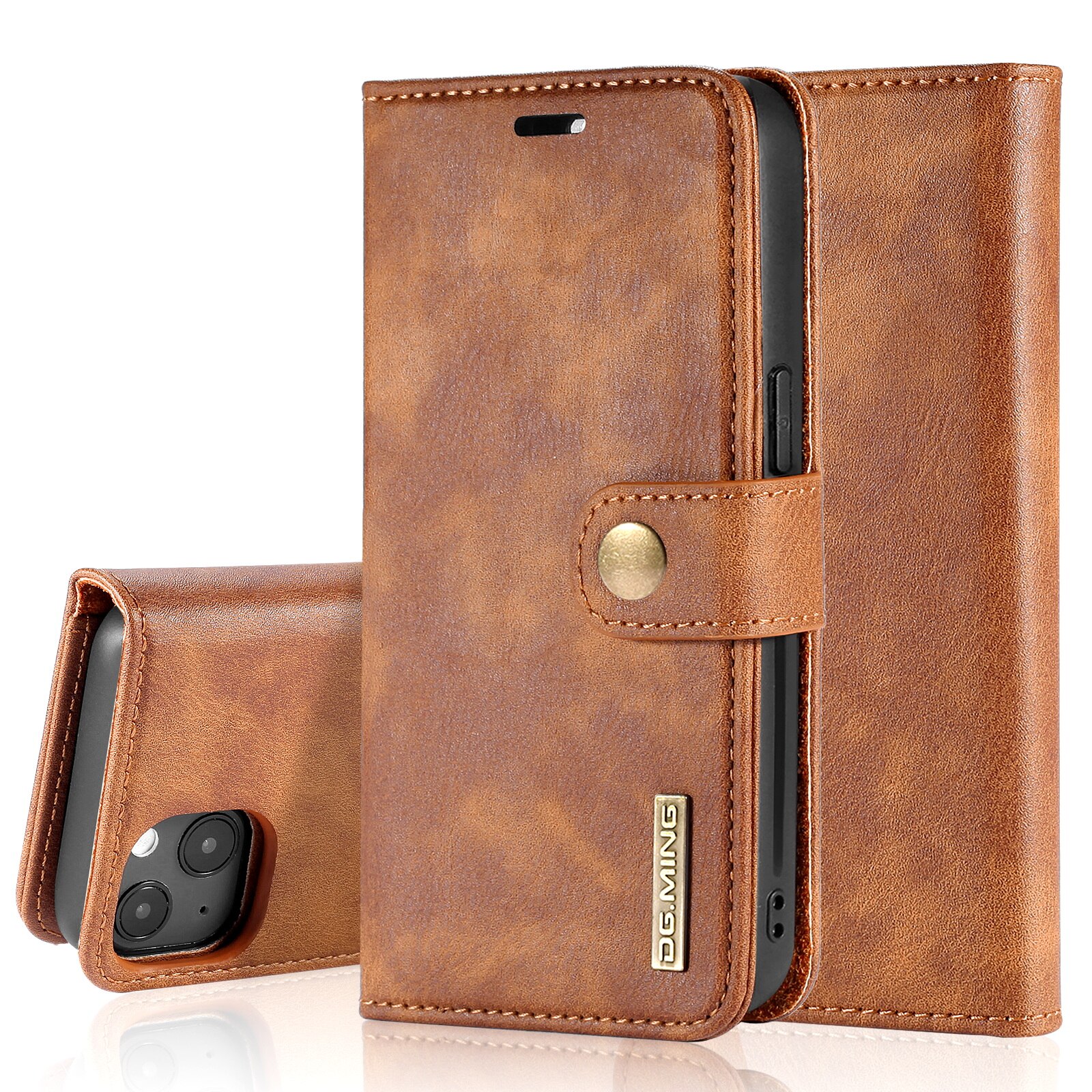 Cartera Magnet Wallet iPhone 14 Plus Coñac