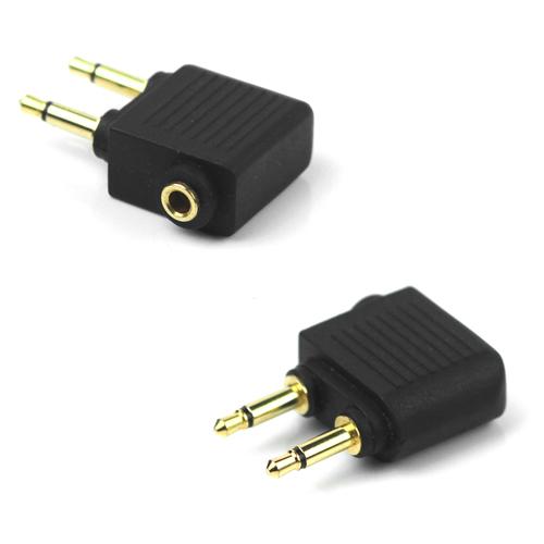 Adaptador de avión para auriculares de 3,5 mm Negro