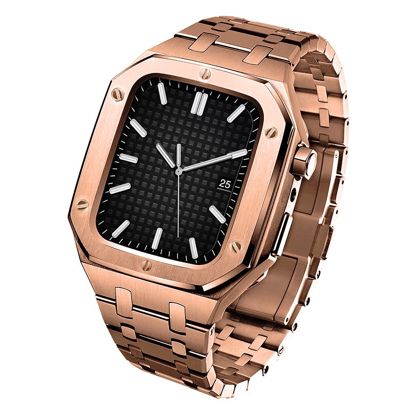 Correa Full Metal Apple Watch 45mm Series 8 oro rosa