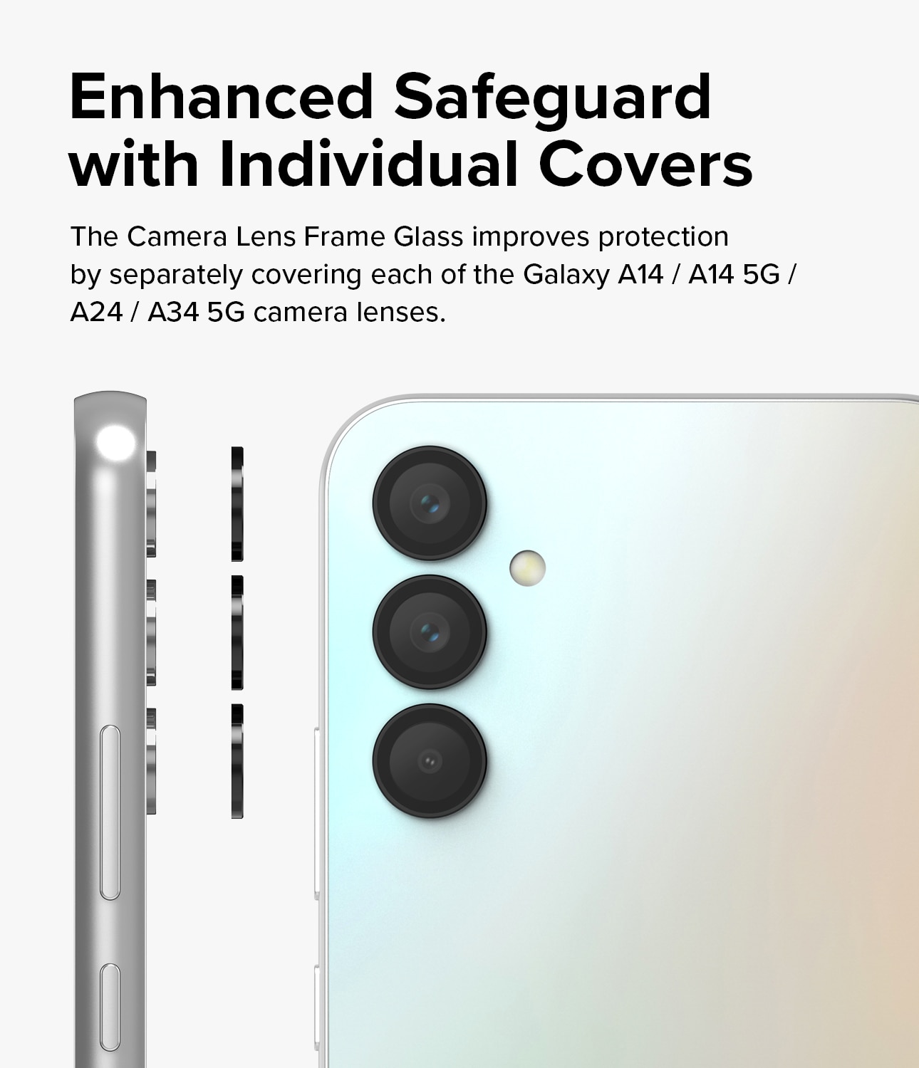 Camera Lens Frame Glass Samsung Galaxy A24 Negro