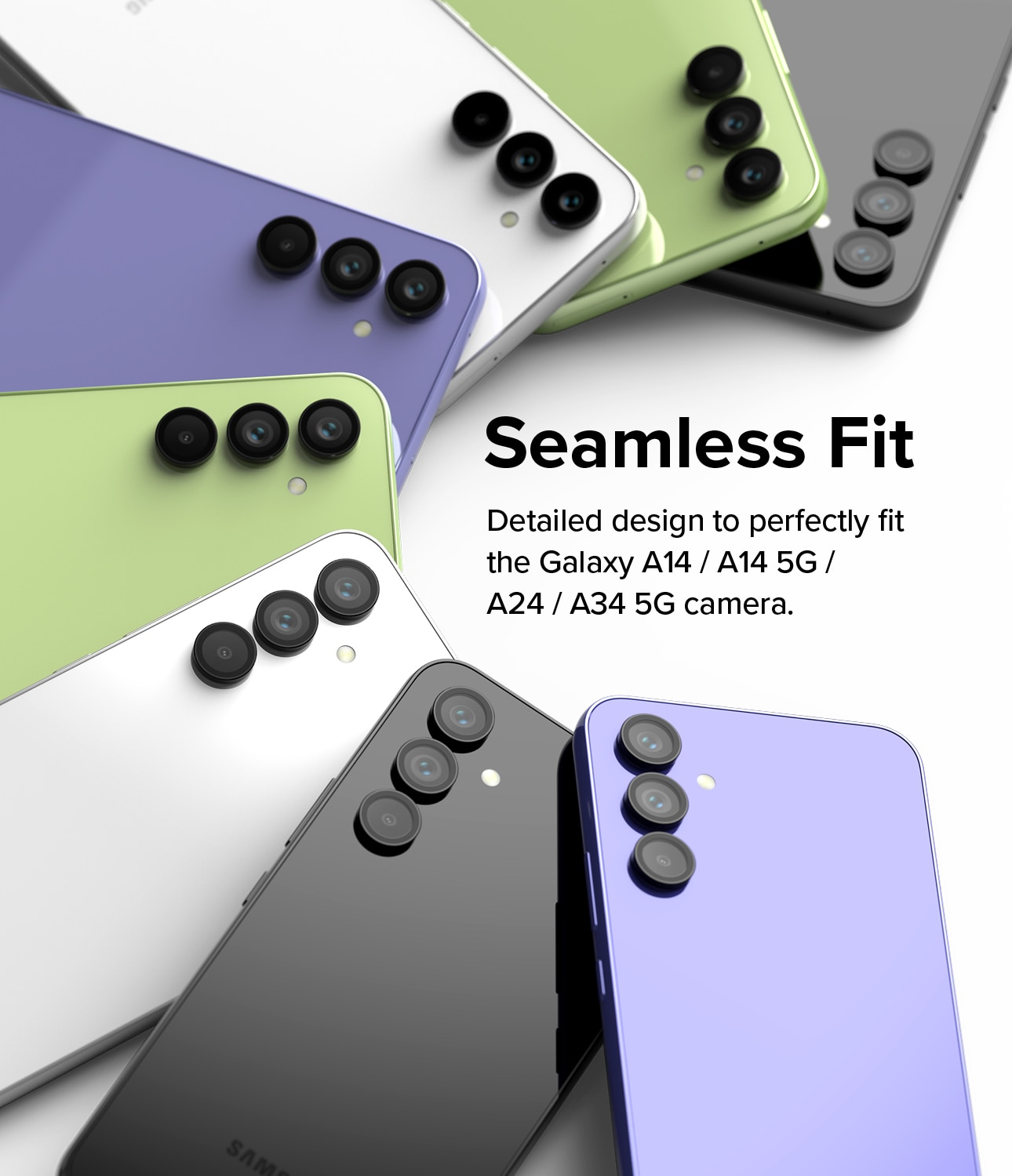 Camera Lens Frame Glass Samsung Galaxy A34 Black