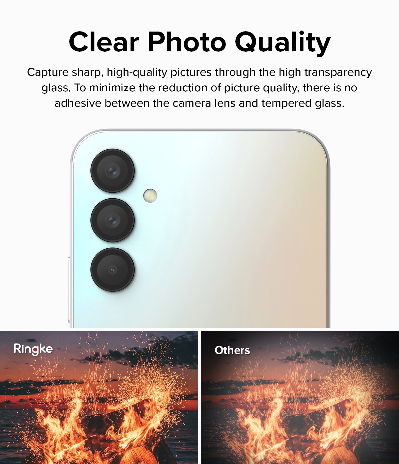 Camera Lens Frame Glass Samsung Galaxy A24 Negro