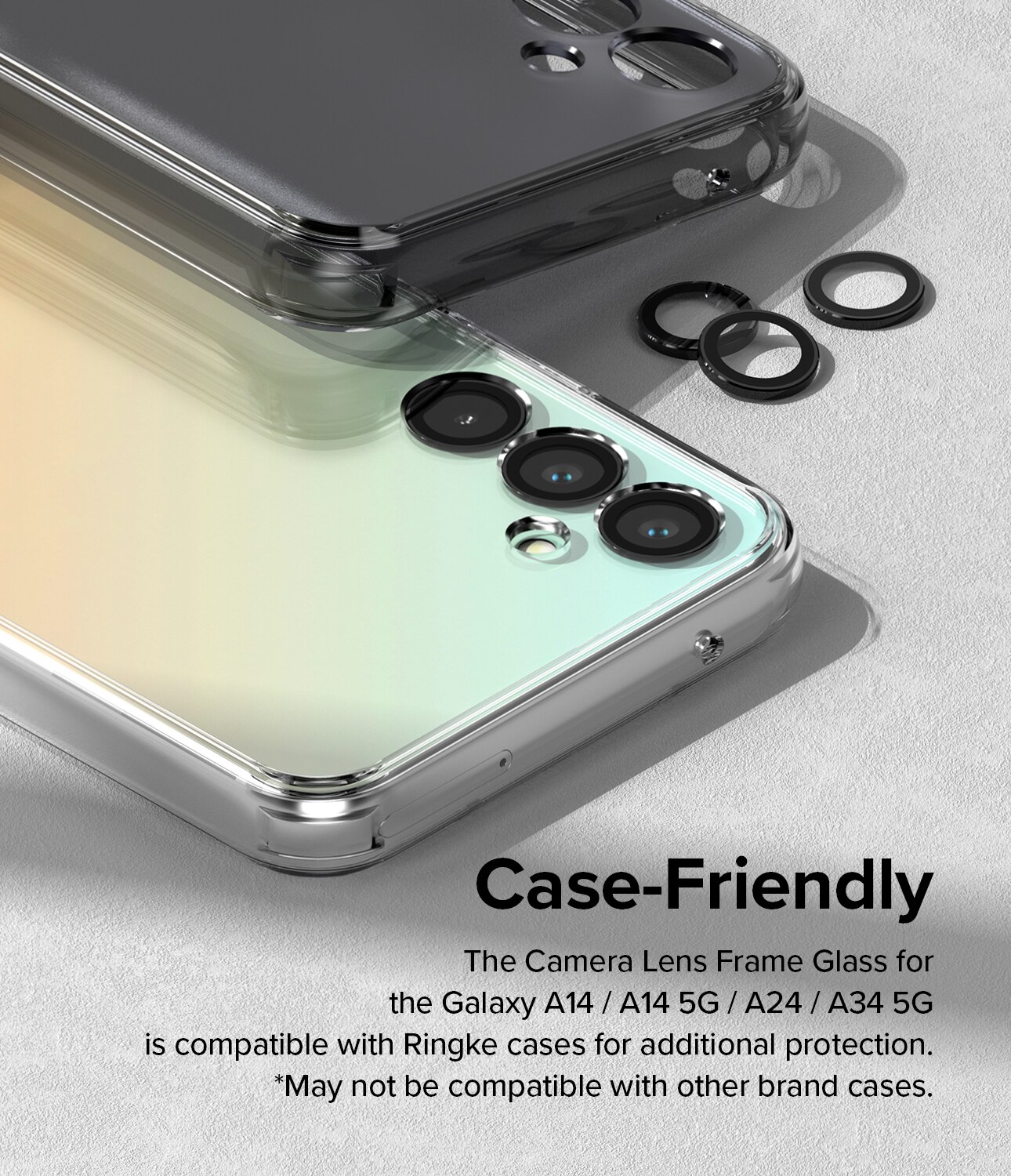 Camera Lens Frame Glass Samsung Galaxy A24 Negro