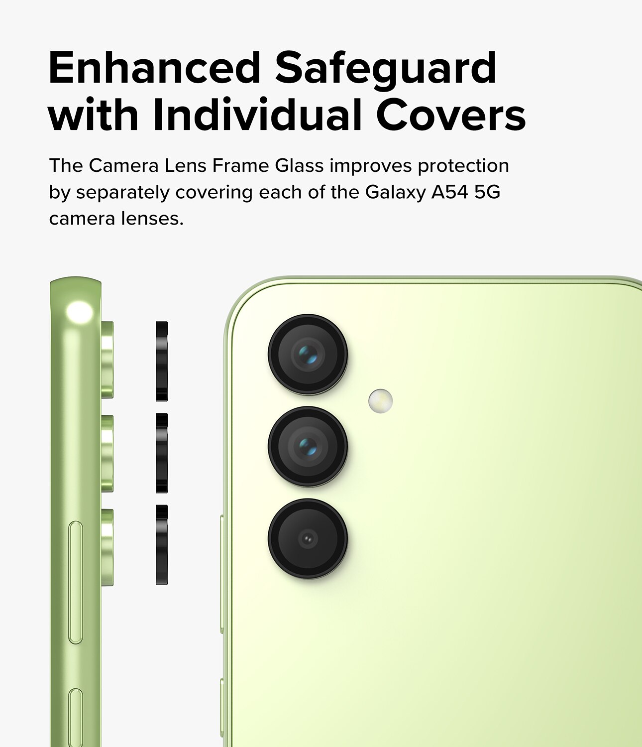 Camera Lens Frame Glass Samsung Galaxy A54 Negro