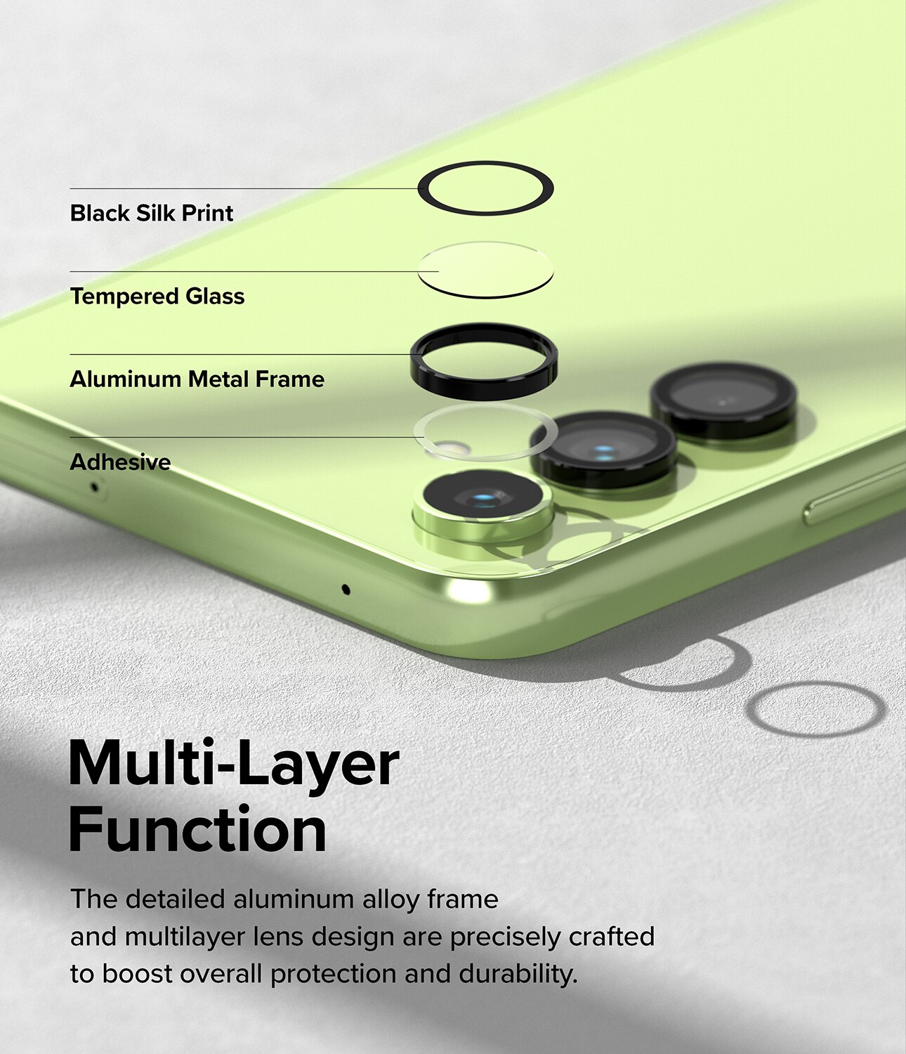 Camera Lens Frame Glass Samsung Galaxy A54 Negro